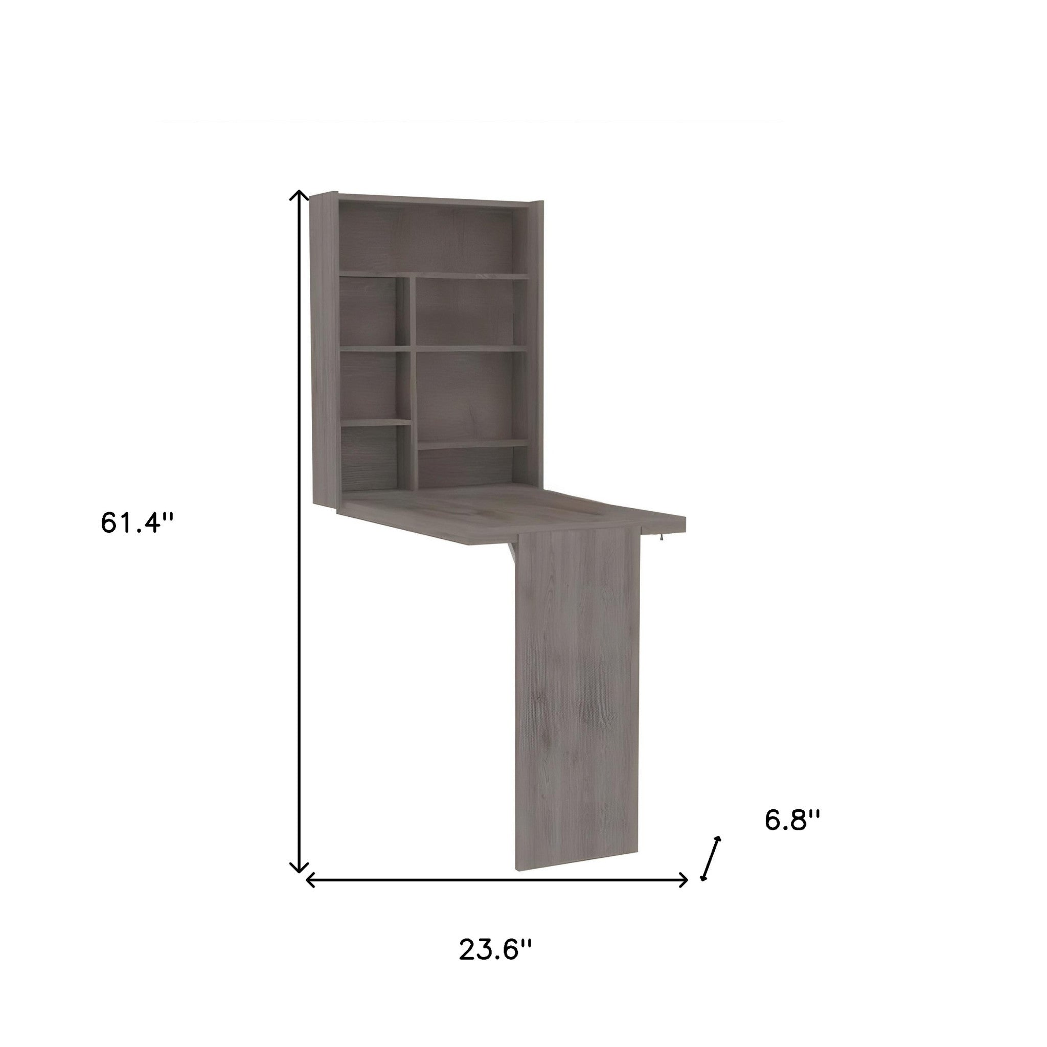 Modern Gray Retractable Desk or Bar Cabinet