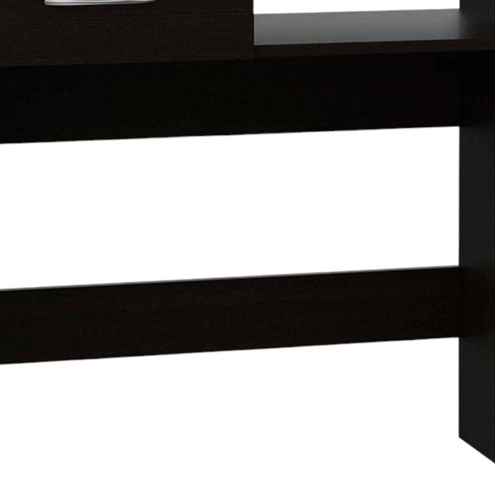 32" Black Computer Desk Desk and Bookshelf Set