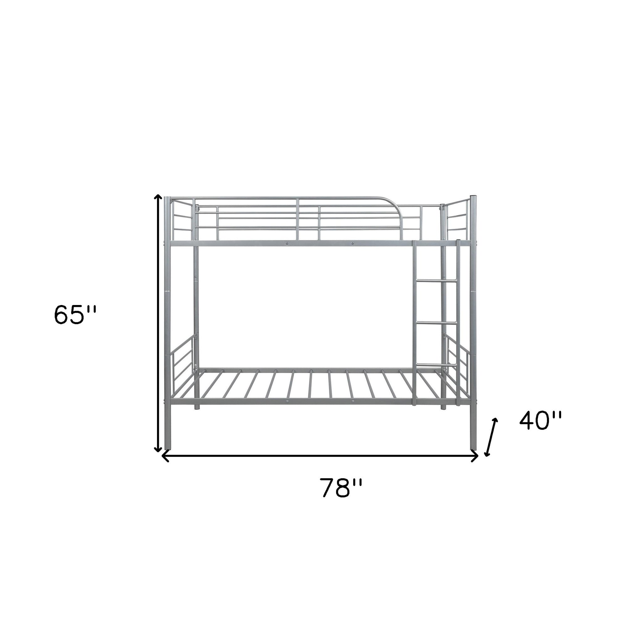 Silver Twin Over Twin  Separable Bunk Bed