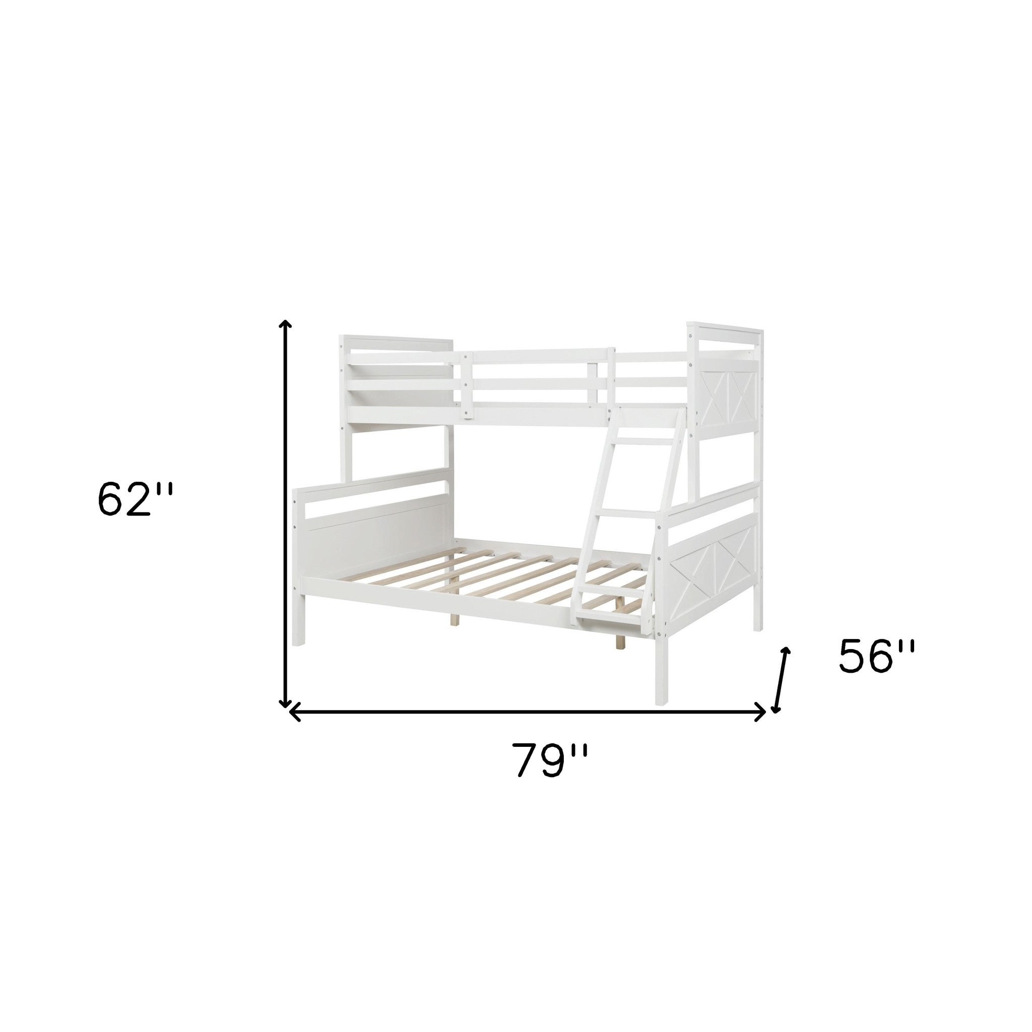 White Twin Over Full Size Bunk Bed