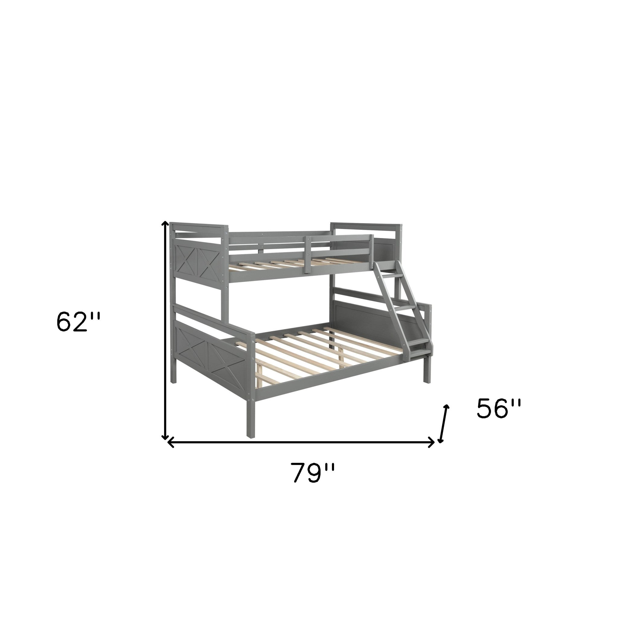 Gray Twin Over Full Size Bunk Bed