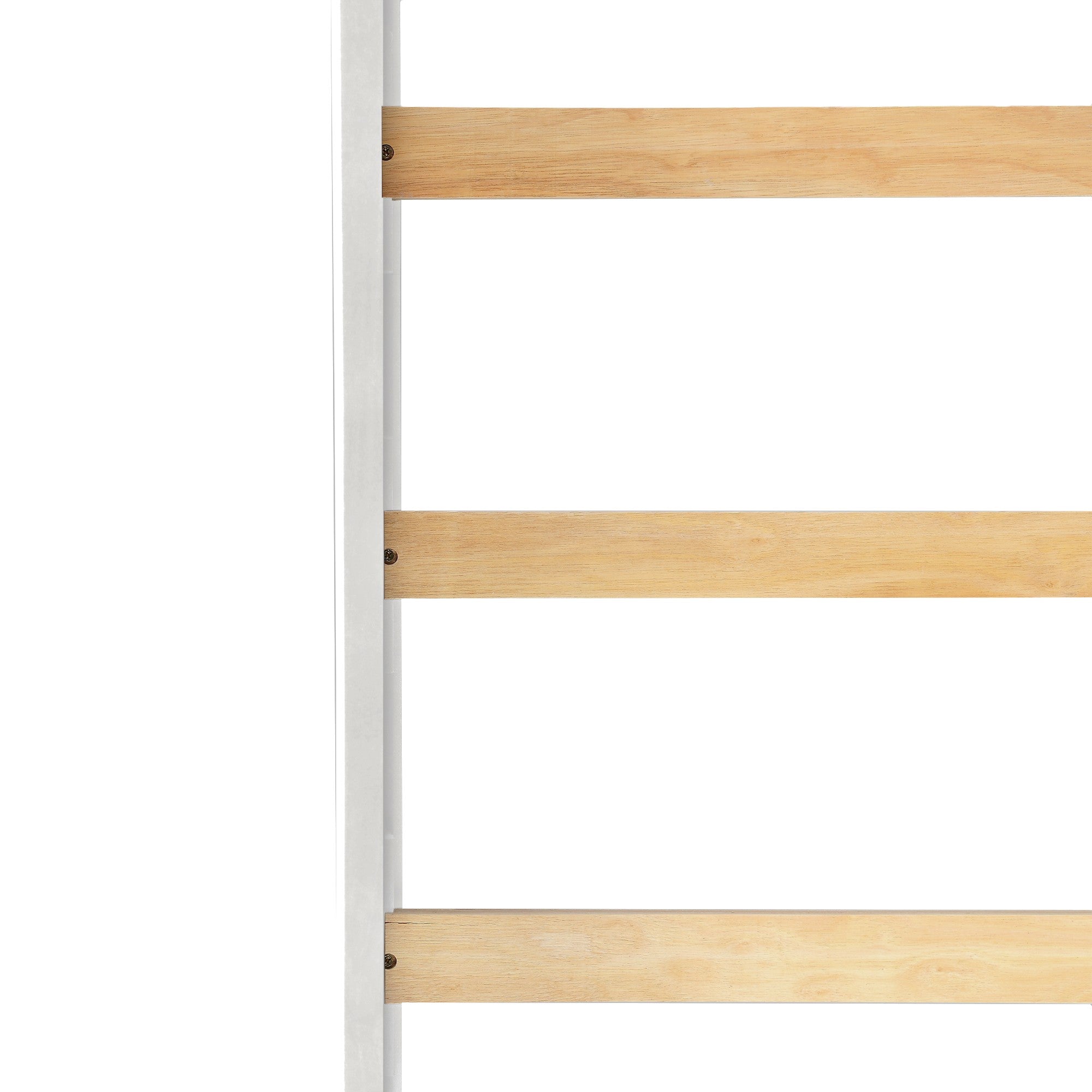 White Low Loft Bed With Slide