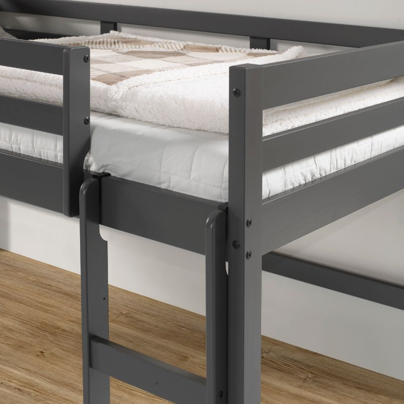 Twin Loft Bed Gray Finish