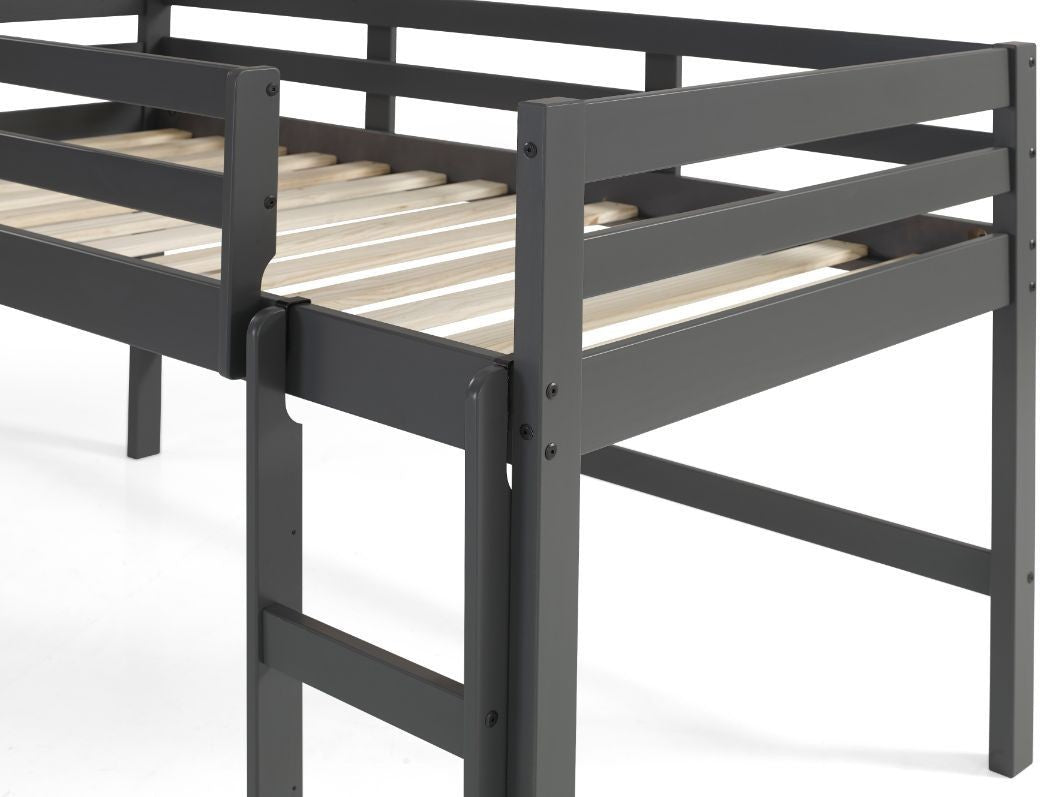 Twin Loft Bed Gray Finish