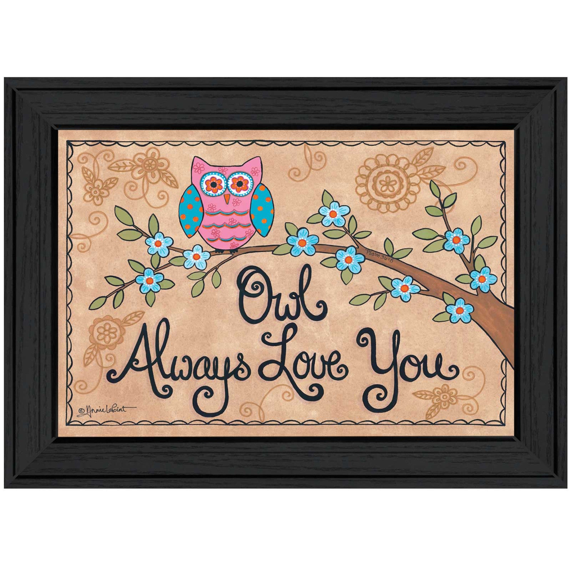 Owl Always Love You 2 Black Framed Print Wall Art