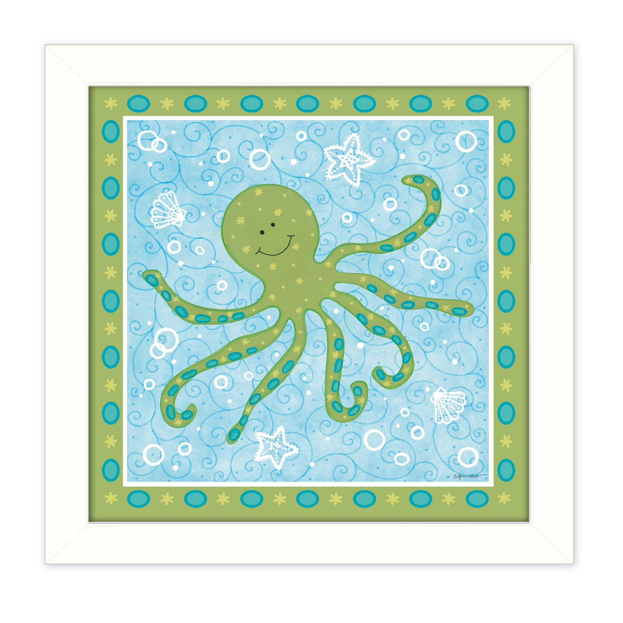 Beetle and Bob Baby Squid White Framed Print Wall Art