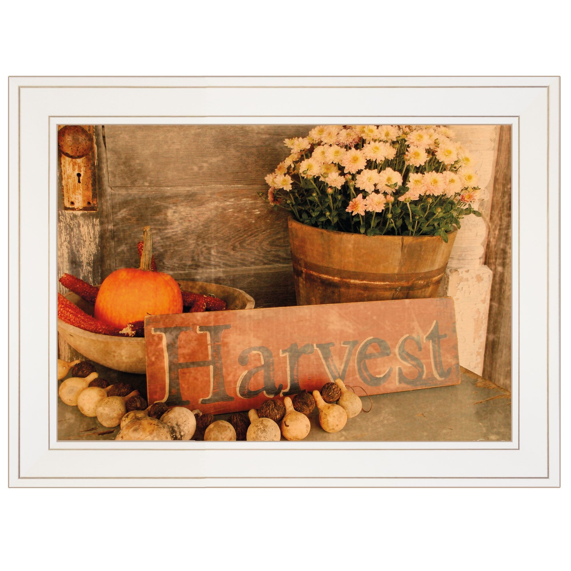 Autumn Harvest 1 White Framed Print Kitchen Wall Art