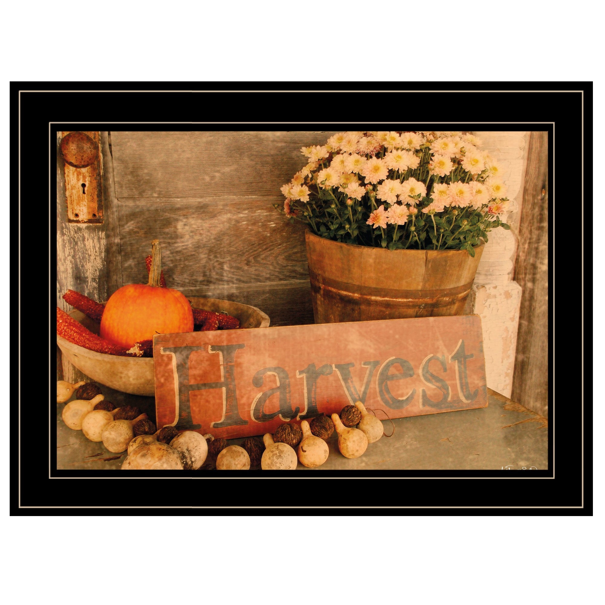 Autumn Harvest 2 Black Framed Print Kitchen Wall Art