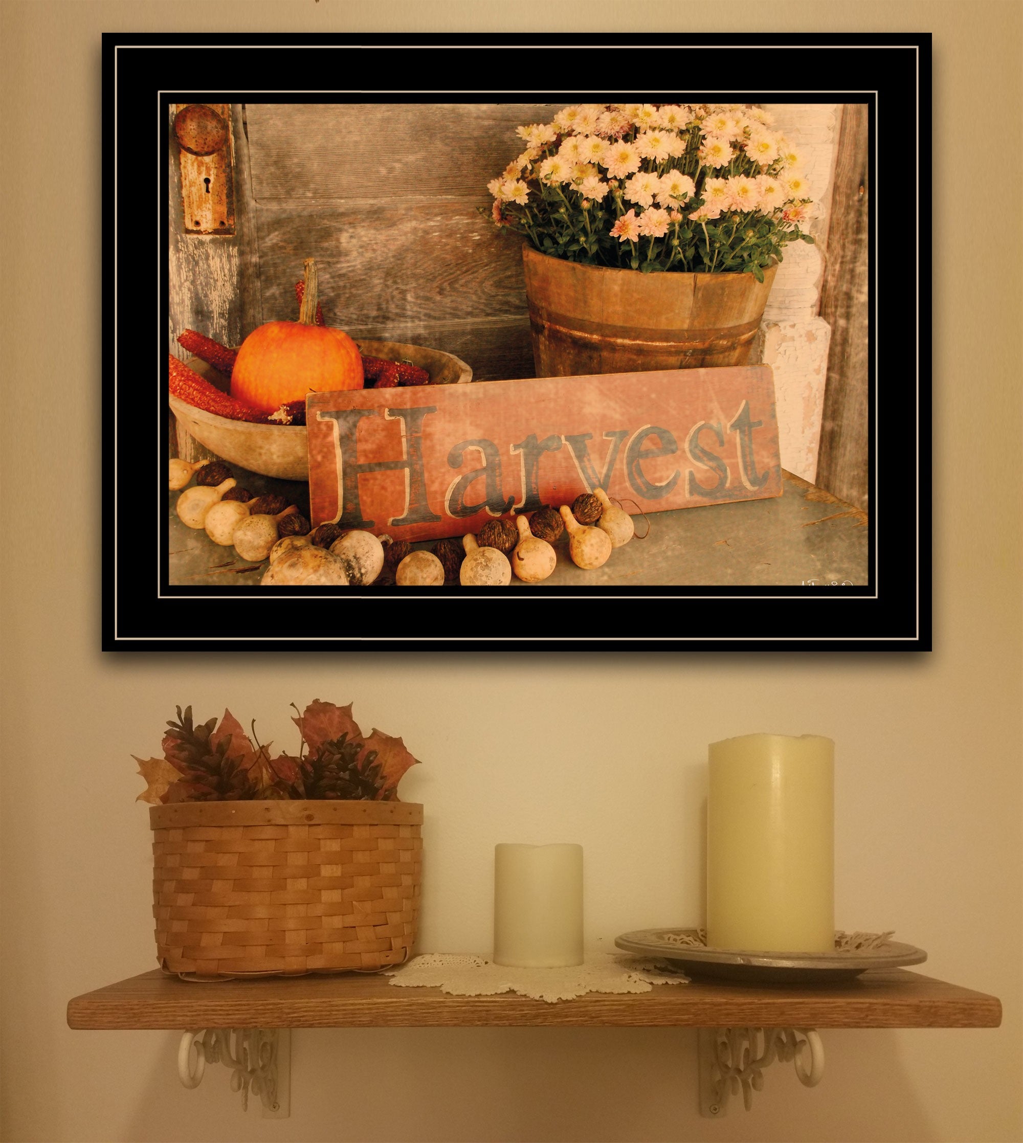 Autumn Harvest 2 Black Framed Print Kitchen Wall Art