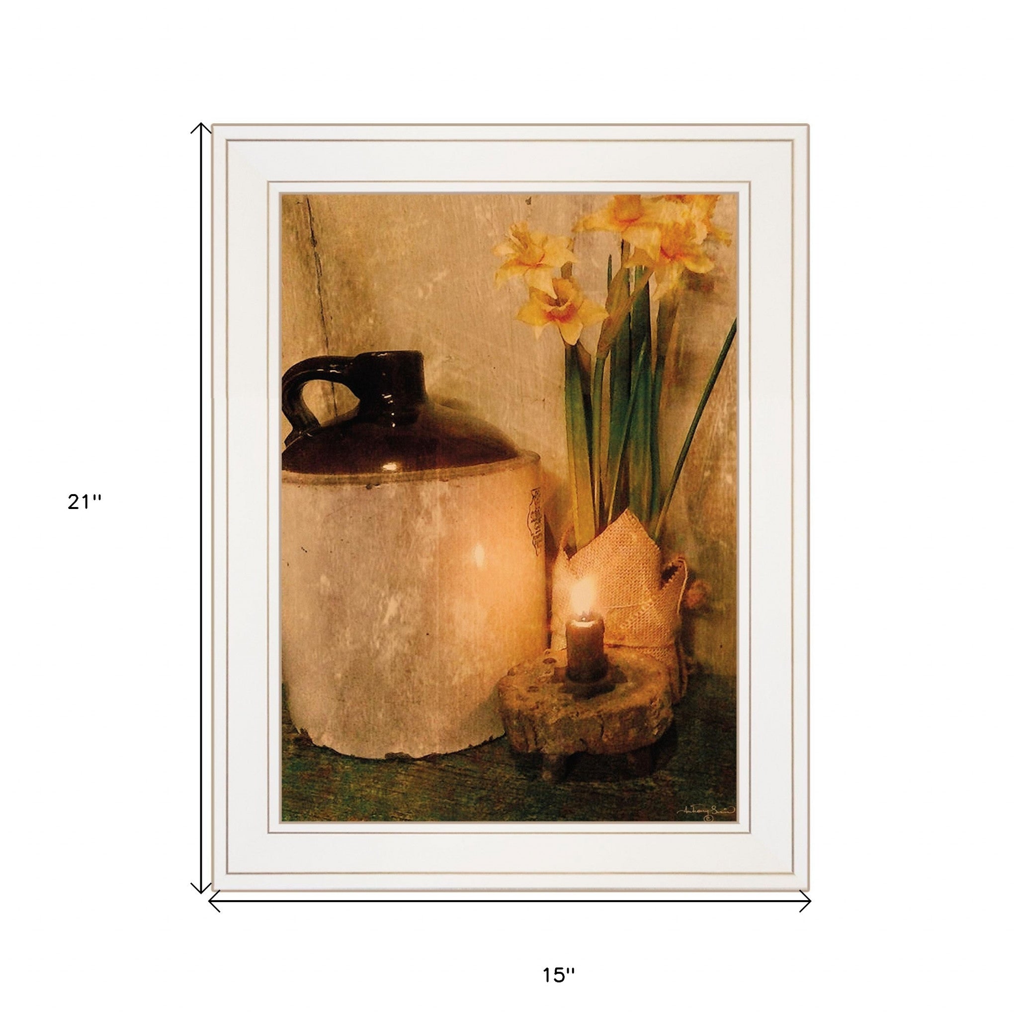 Daffodils 1 White Framed Print Wall Art