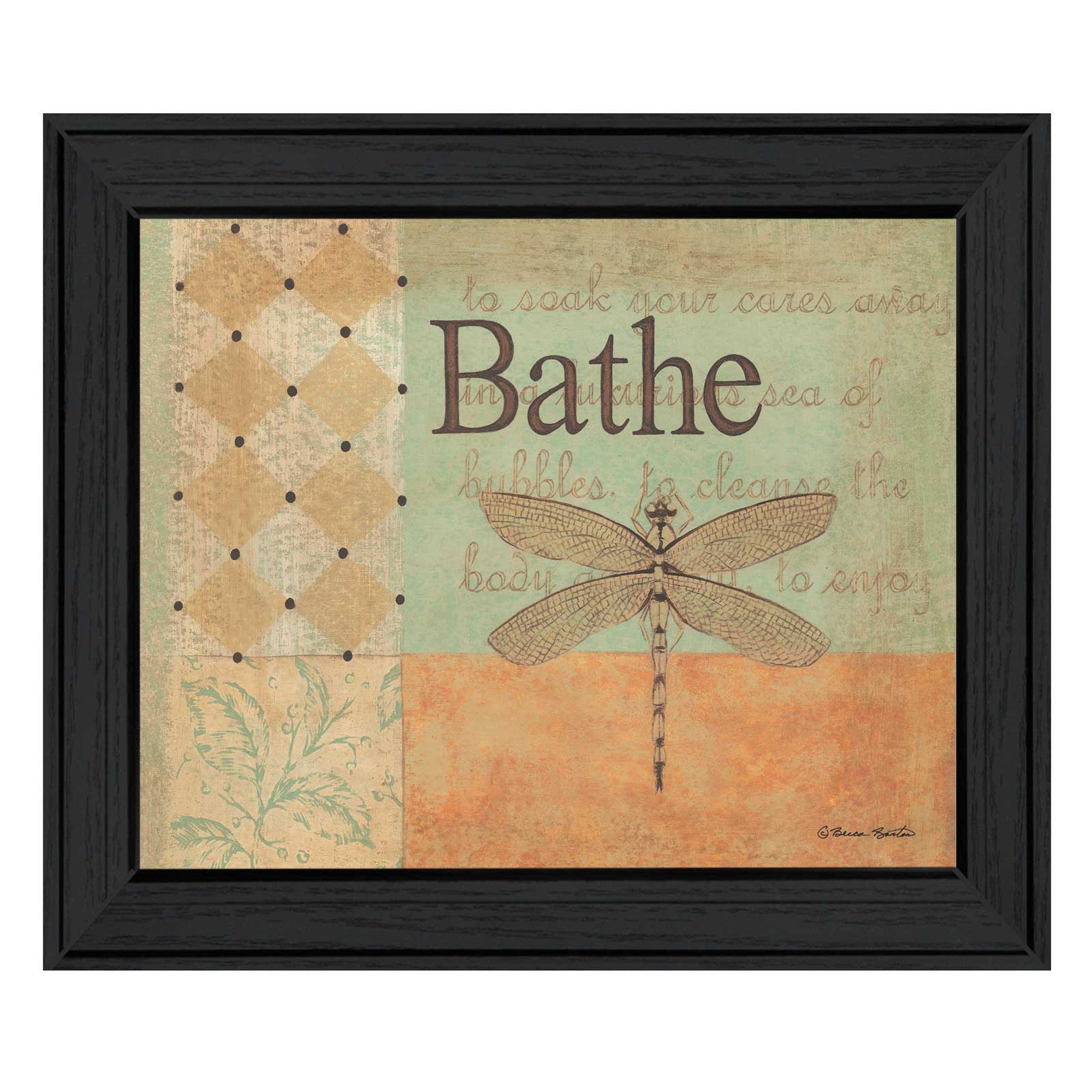 Bathe Black Framed Print Bathroom Wall Art