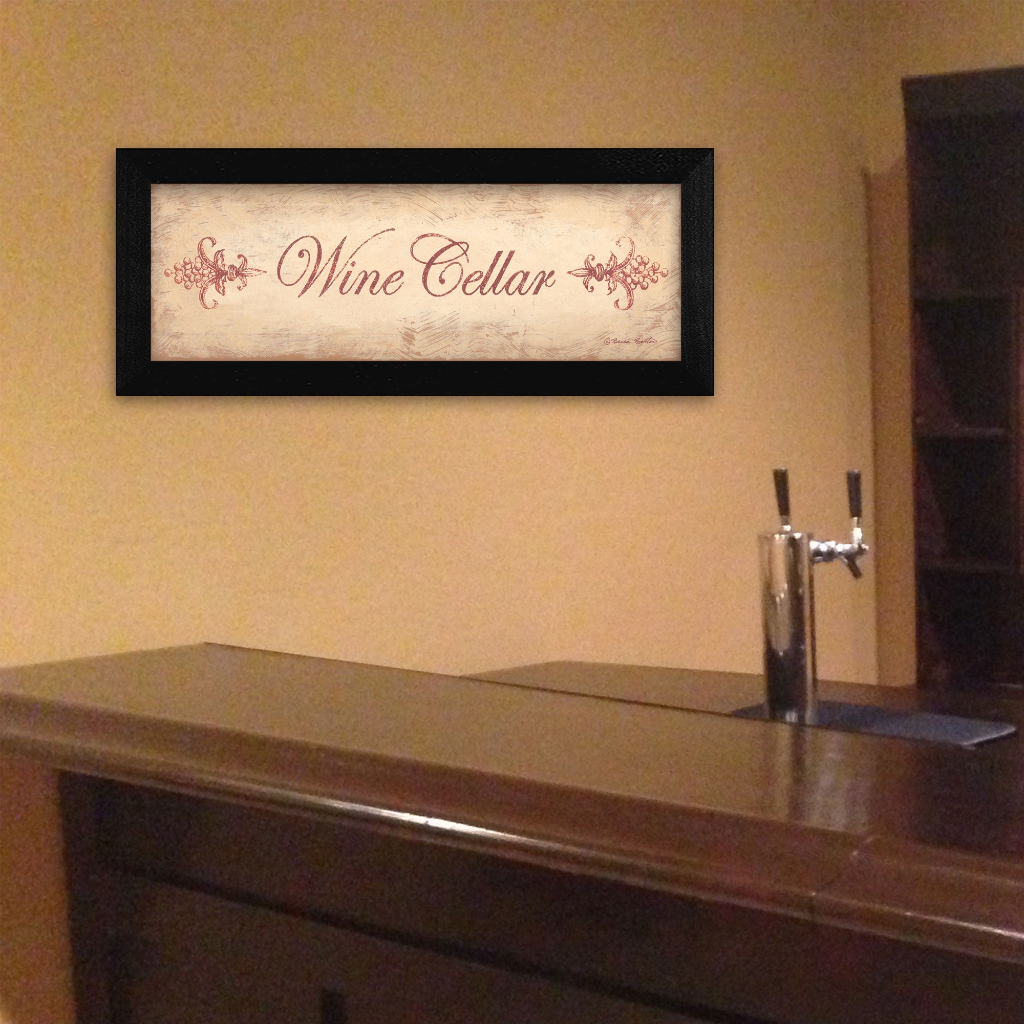 Wine Cellar Black Framed Print Wall Art