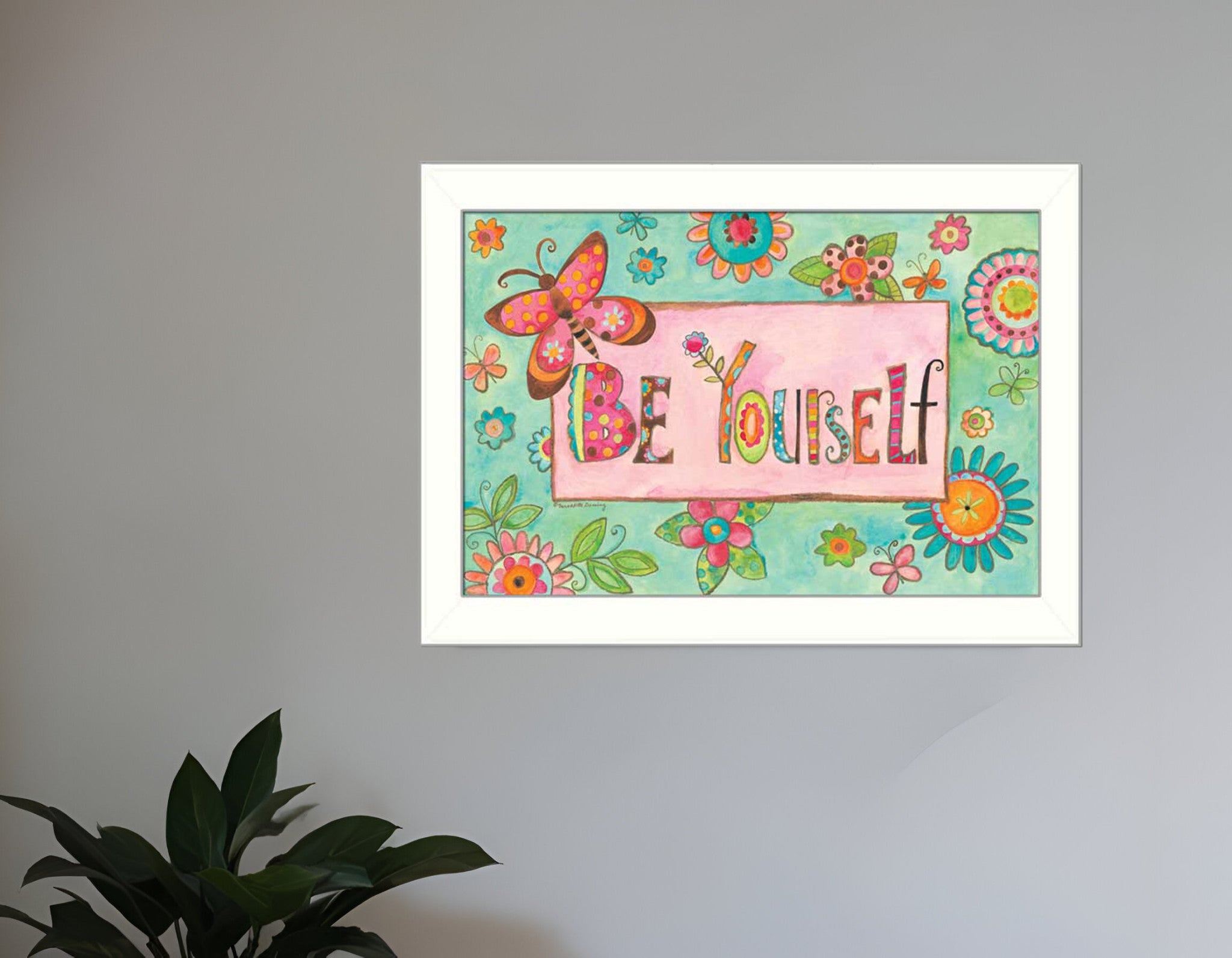 Be Yourself 2 White Framed Print Wall Art