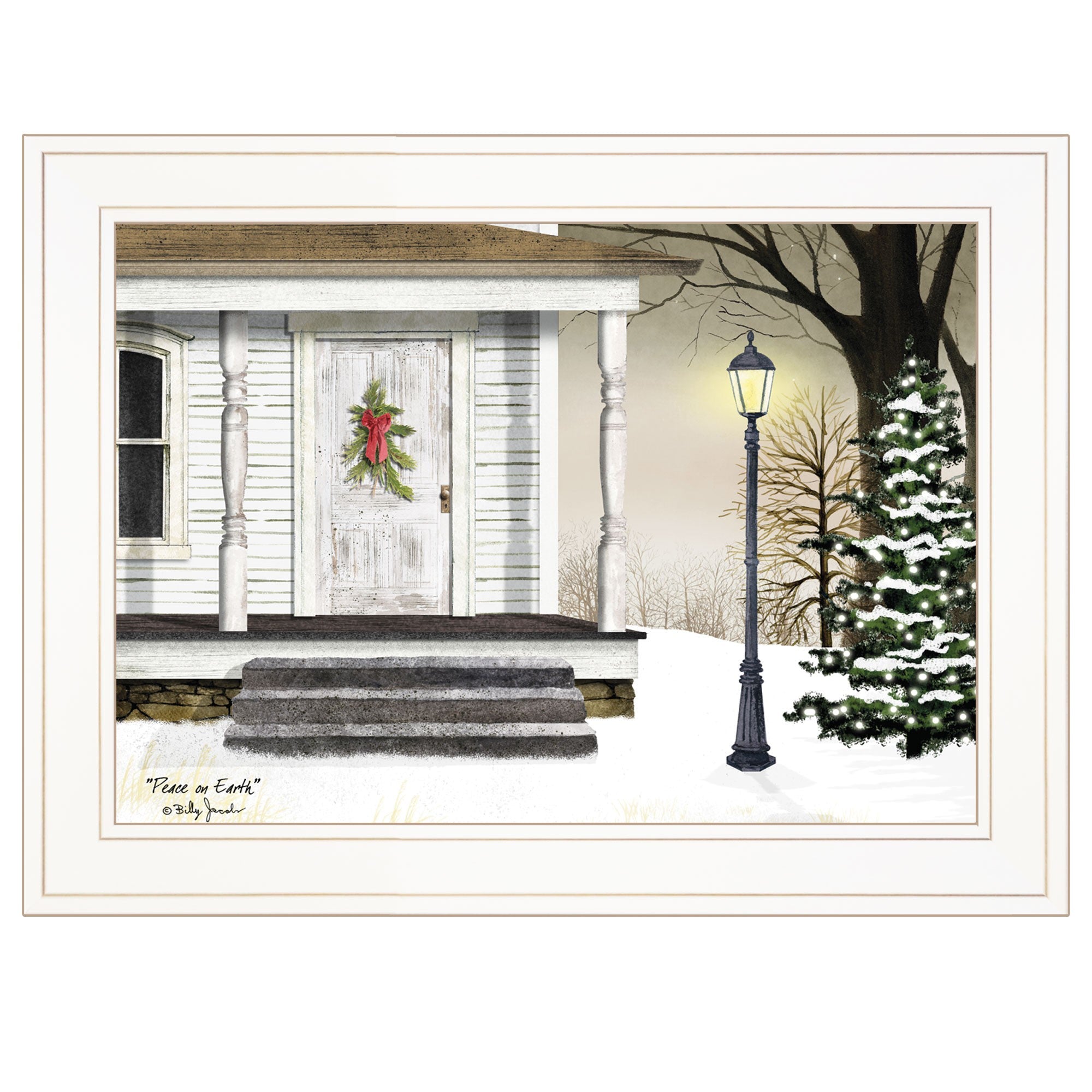 Peace on Earth 2 White Framed Print Wall Art