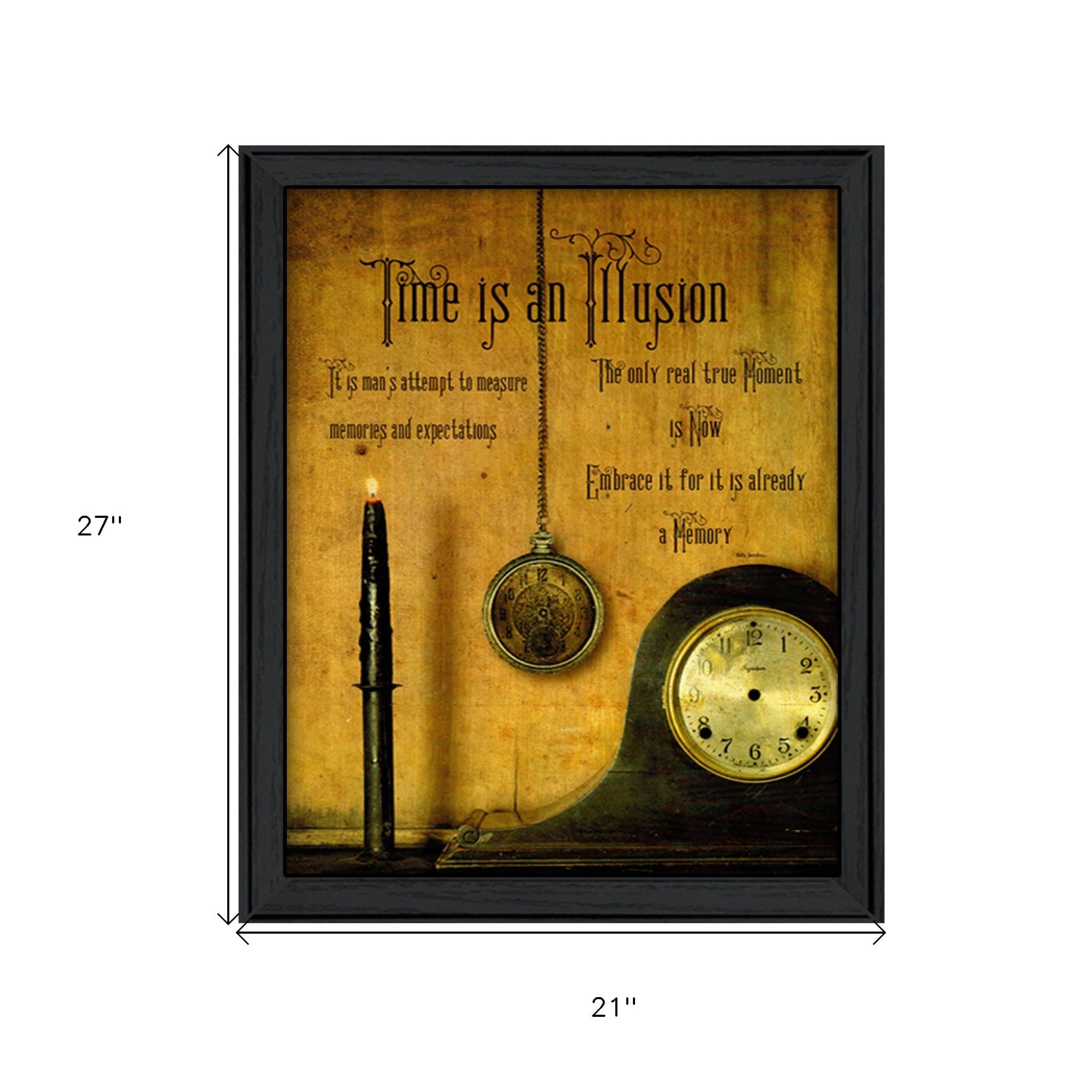 Time Black Framed Print Wall Art