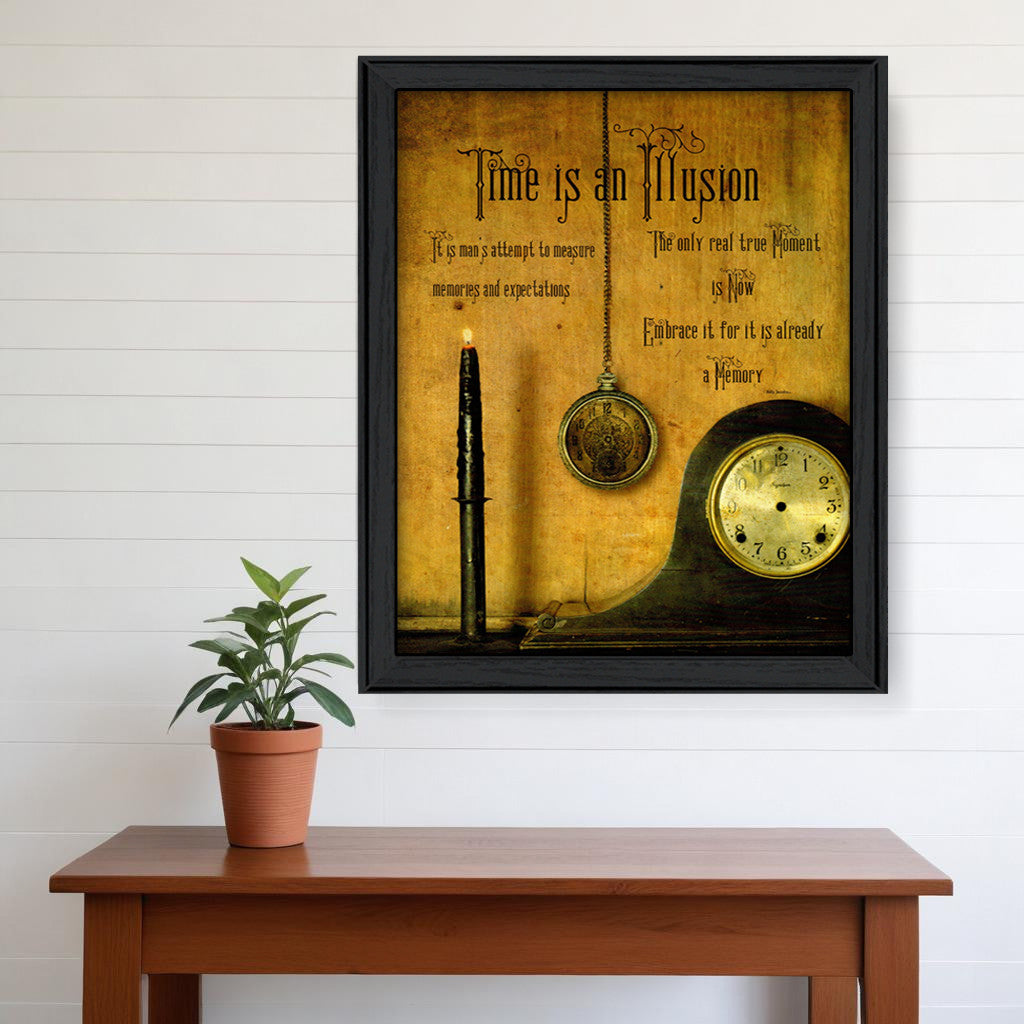 Time Black Framed Print Wall Art