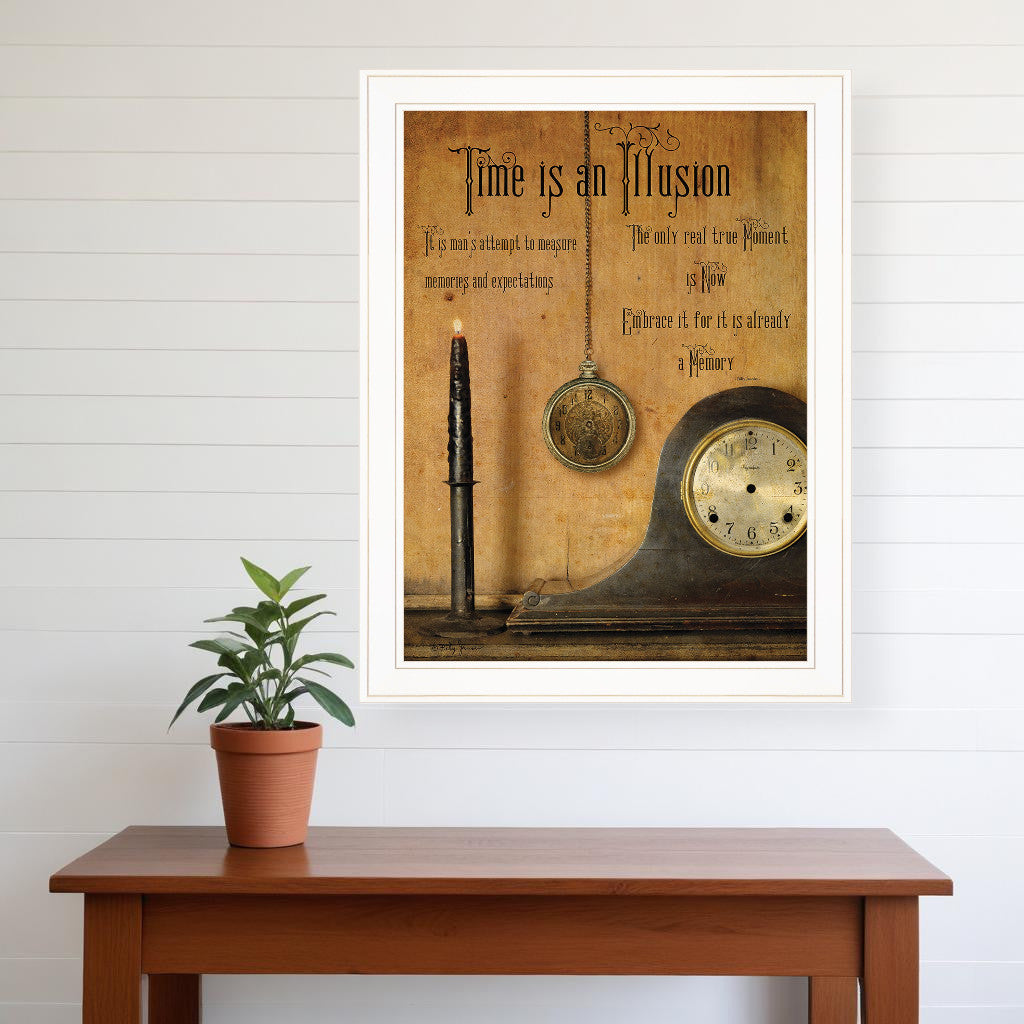 Time is an Illusion 3 White Framed Print Wall Art