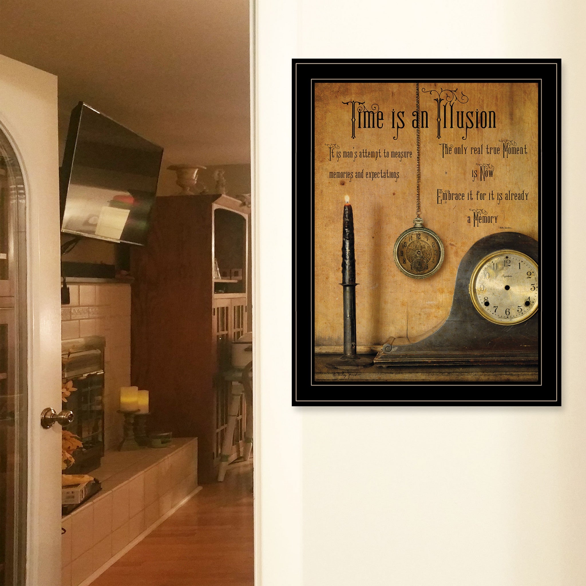 Time is an Illusion 4 Black Framed Print Wall Art