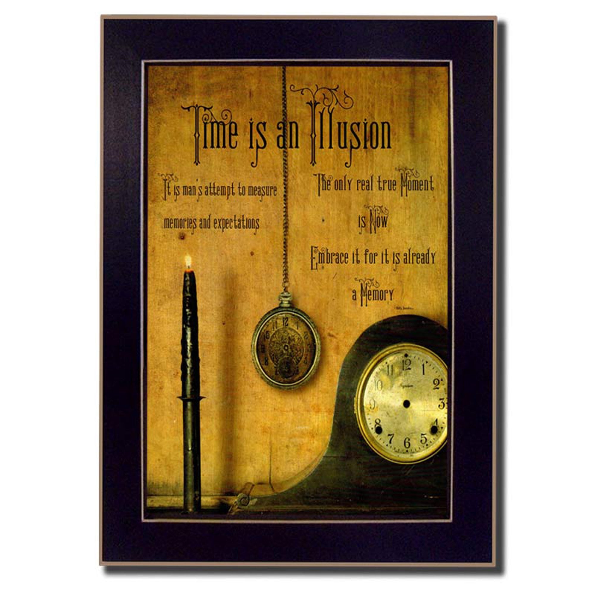 Time is the Illusion Black Picture Frame Print Wall Art