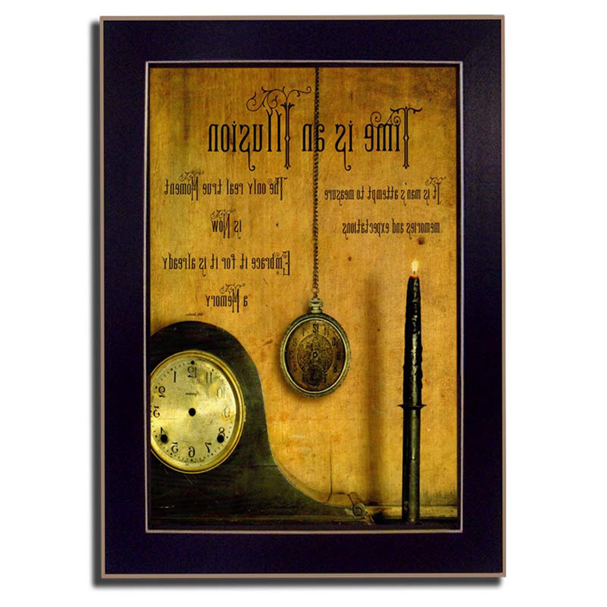 Time is the Illusion Black Picture Frame Print Wall Art