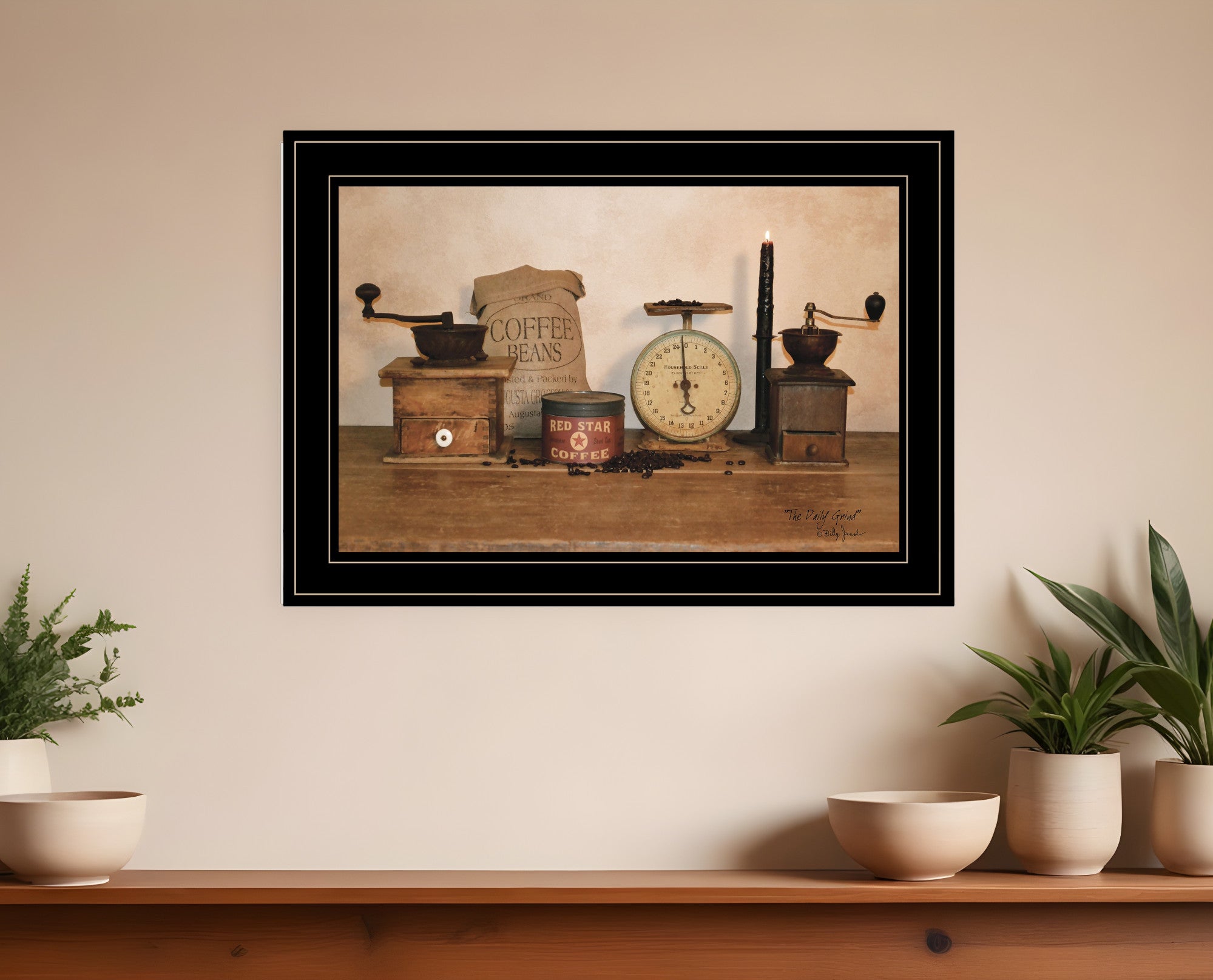 The Daily Grind 6 Black Framed Print Wall Art