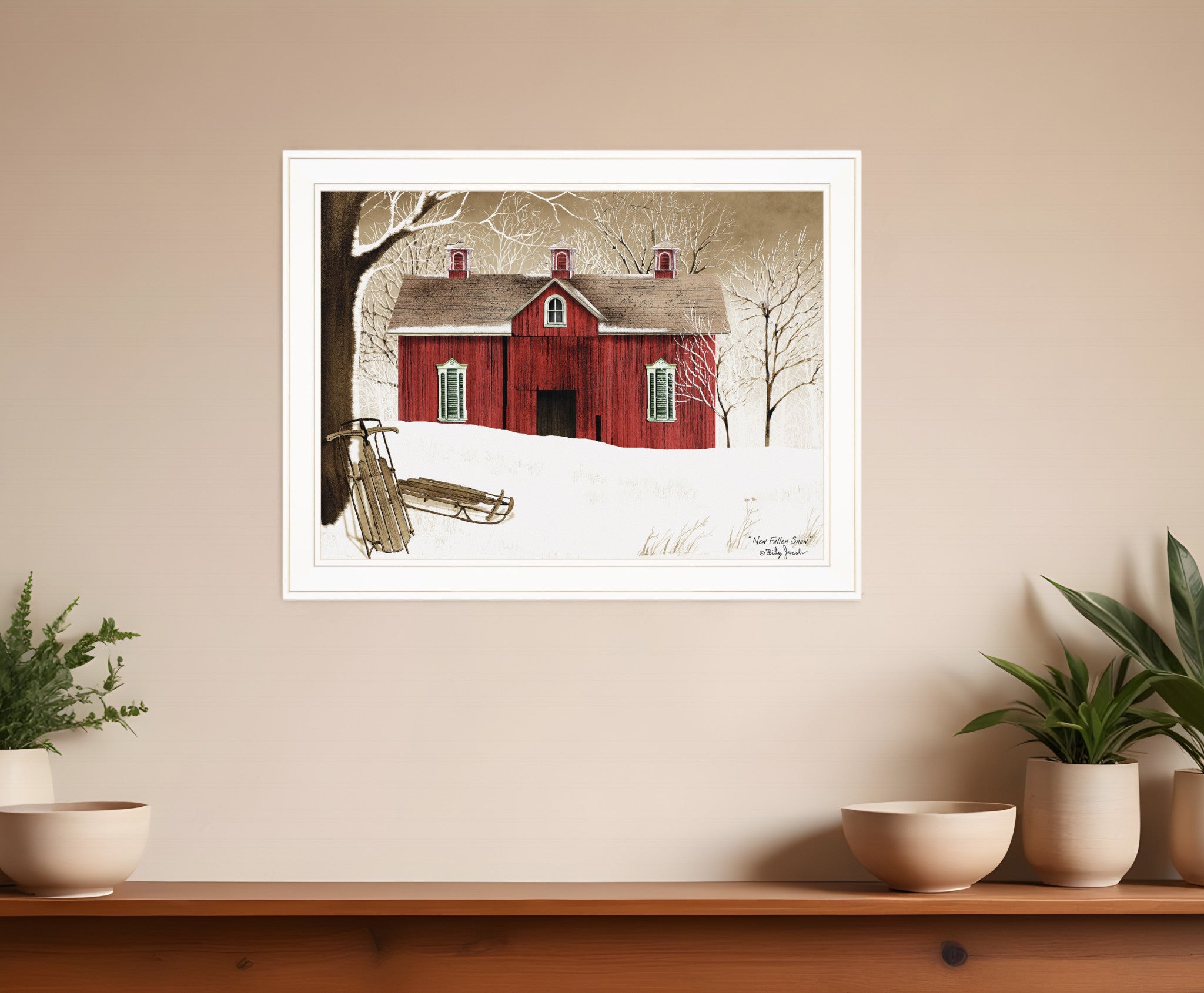 New Fallen Snow 3 White Framed Print Wall Art