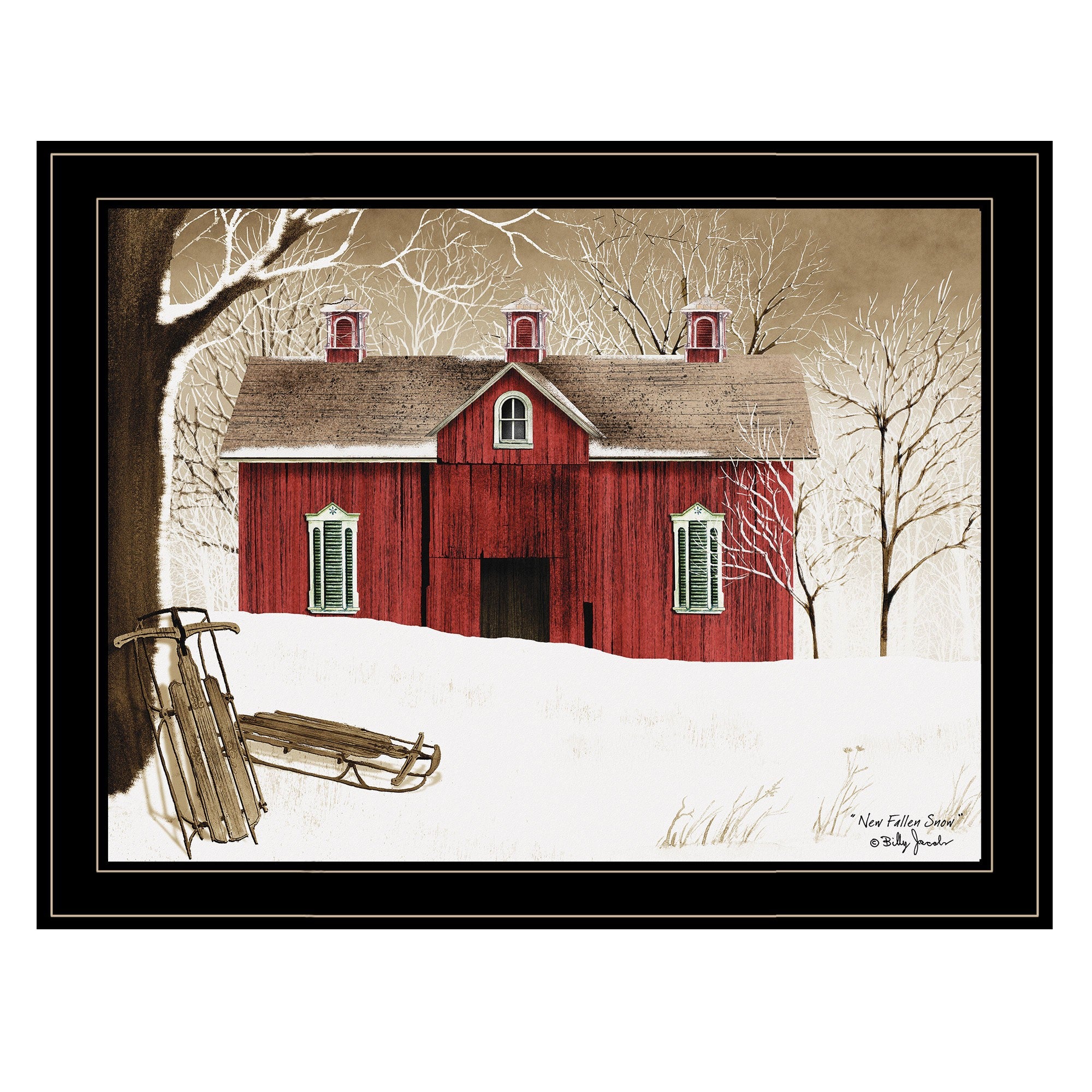 New Fallen Snow 4 Black Framed Print Wall Art