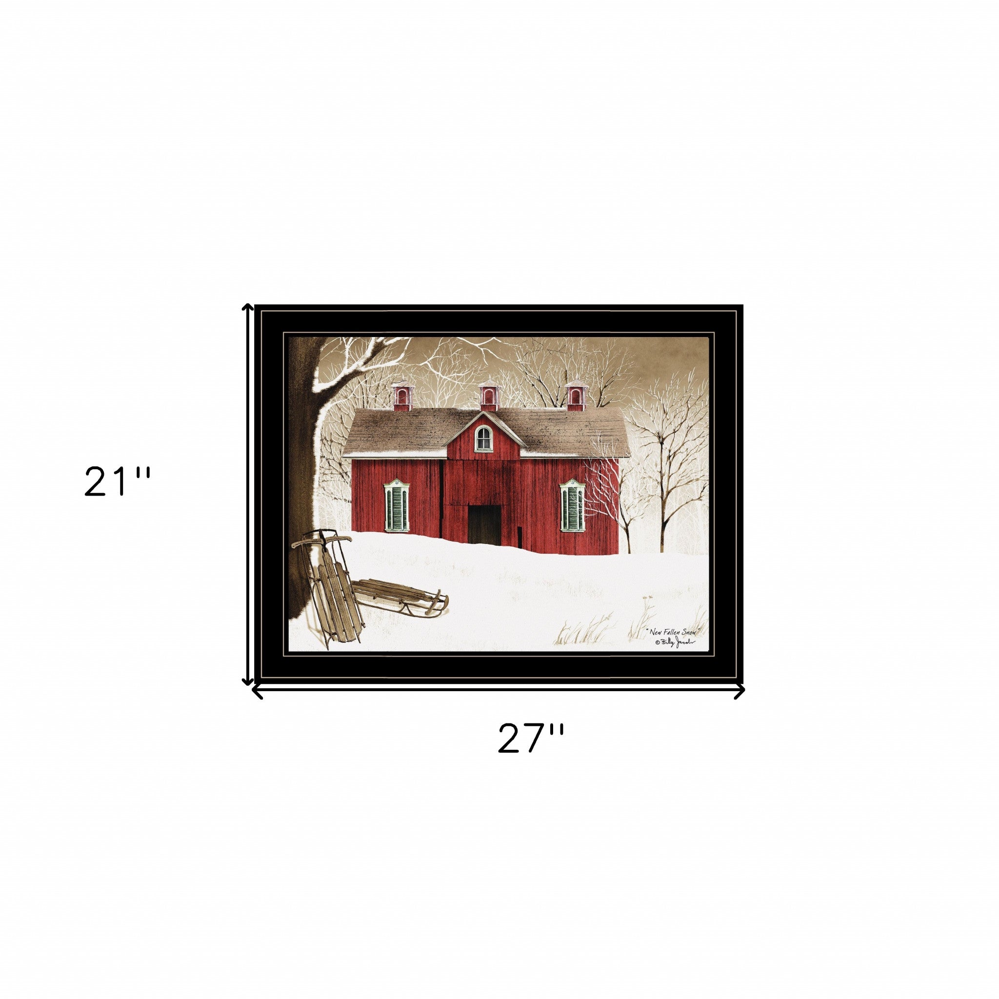 New Fallen Snow 4 Black Framed Print Wall Art