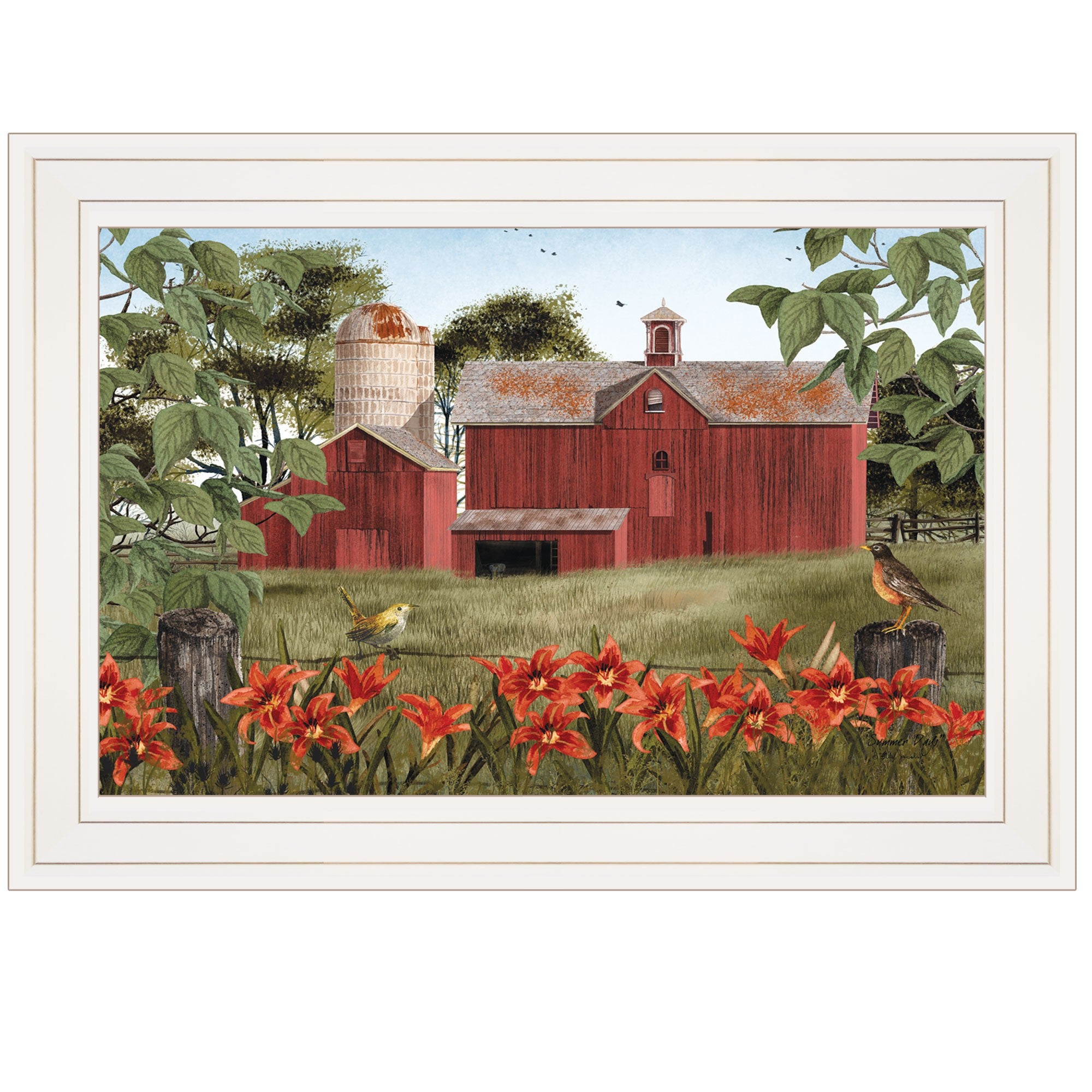 Summer Days 1 White Framed Print Wall Art