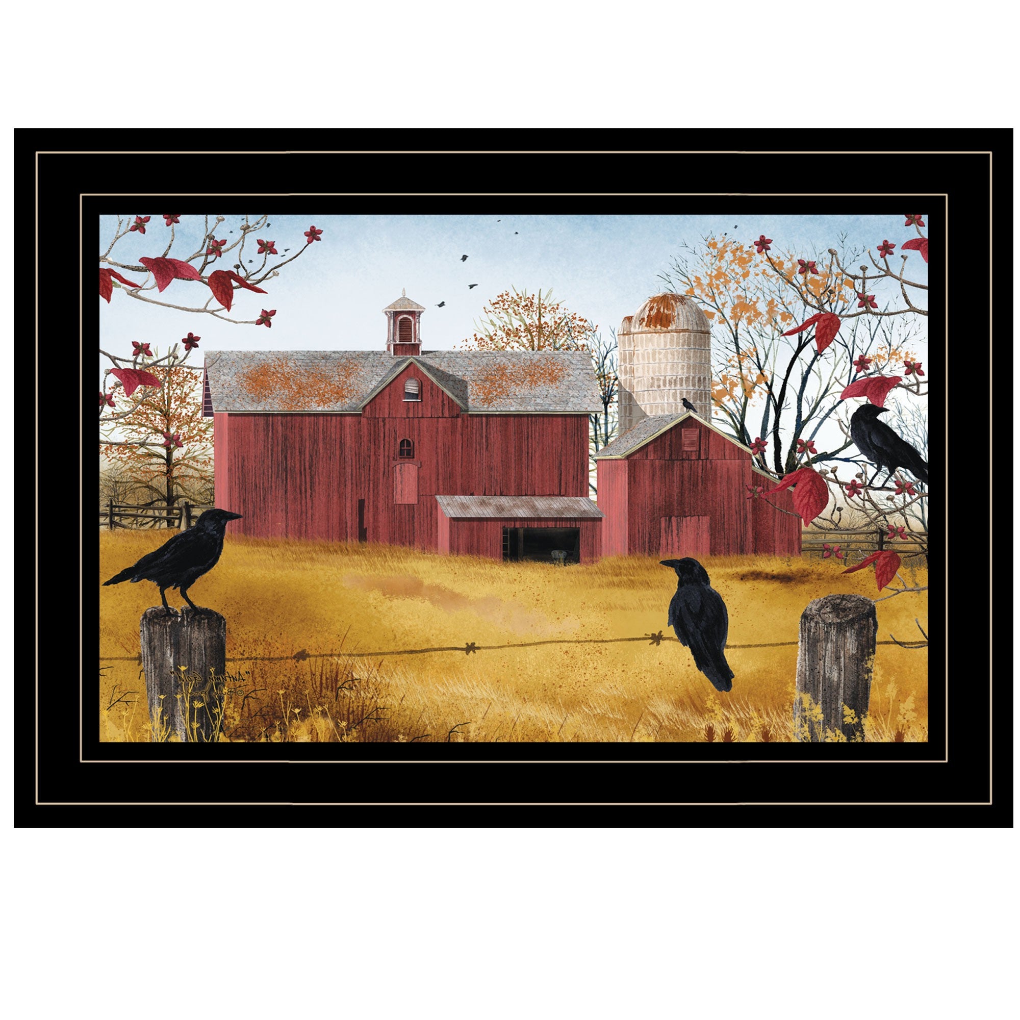 Autumn Gold 2 Black Framed Print Wall Art