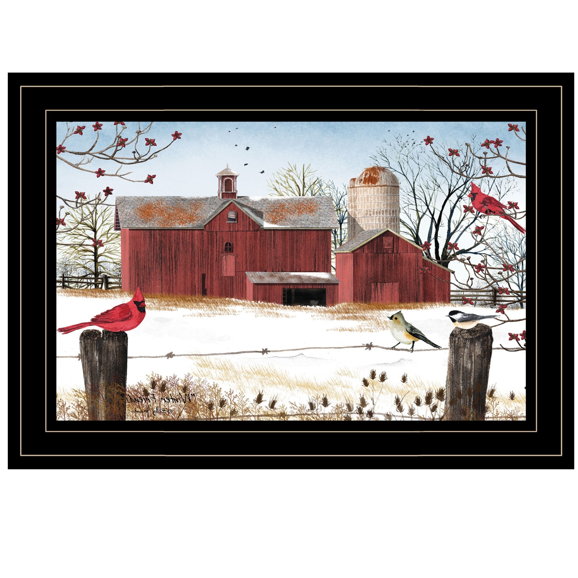 Winter Days Black Framed Print Wall Art