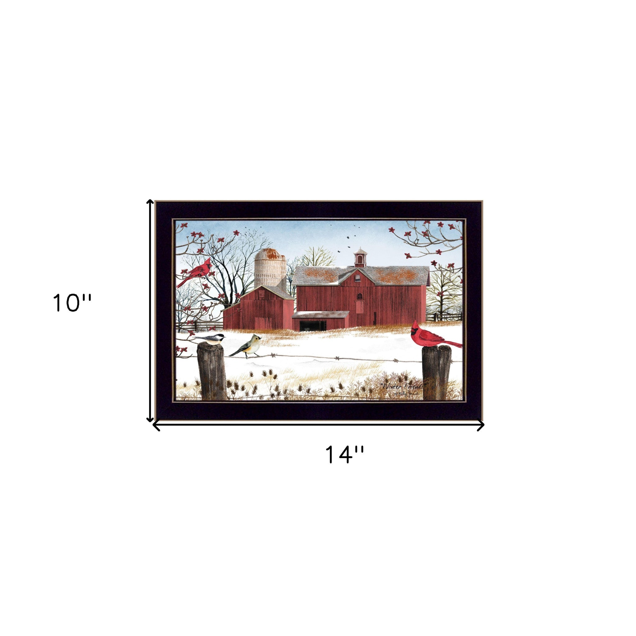 Winter Friends 2 Black Framed Print Wall Art