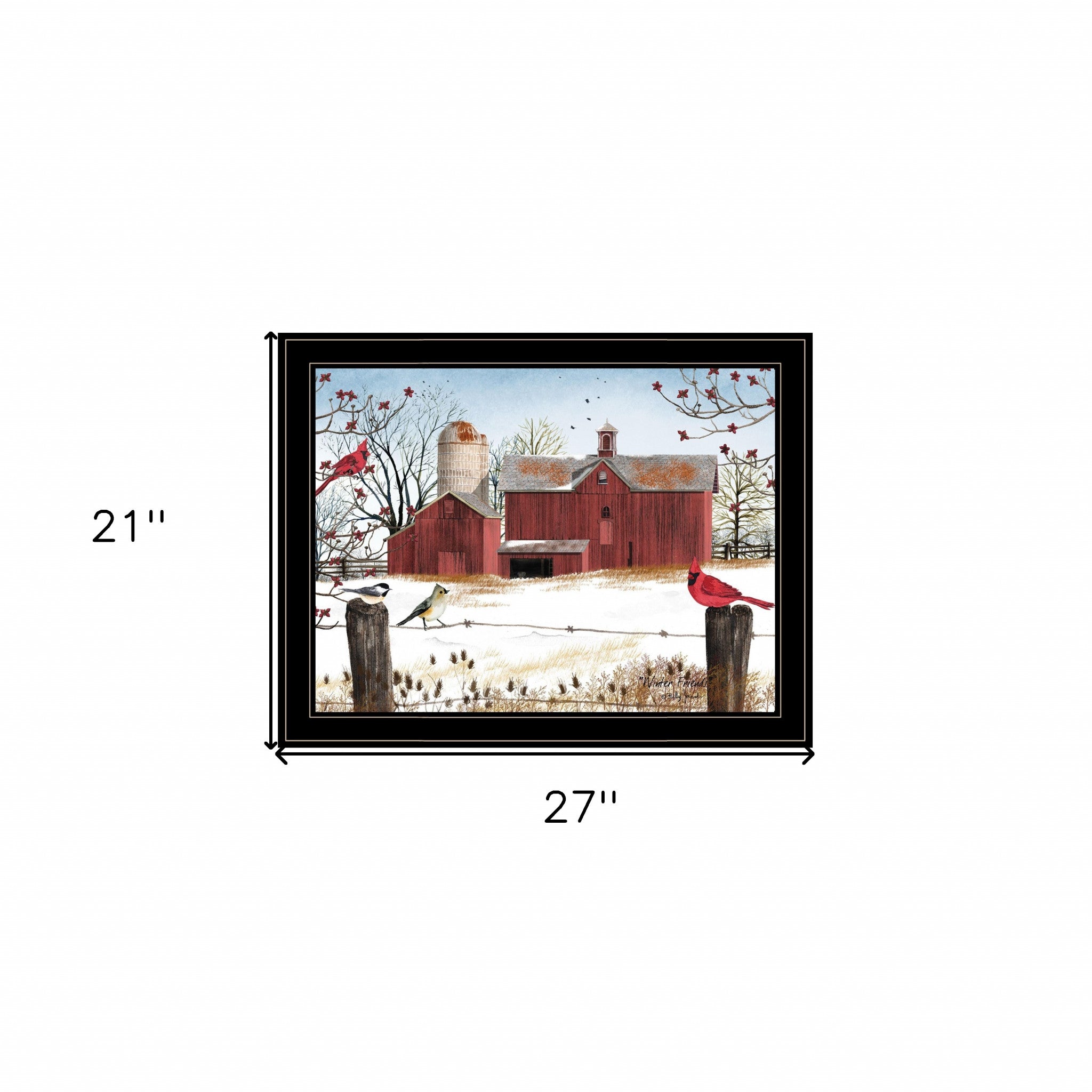 Winter Friends 8 Black Framed Print Wall Art