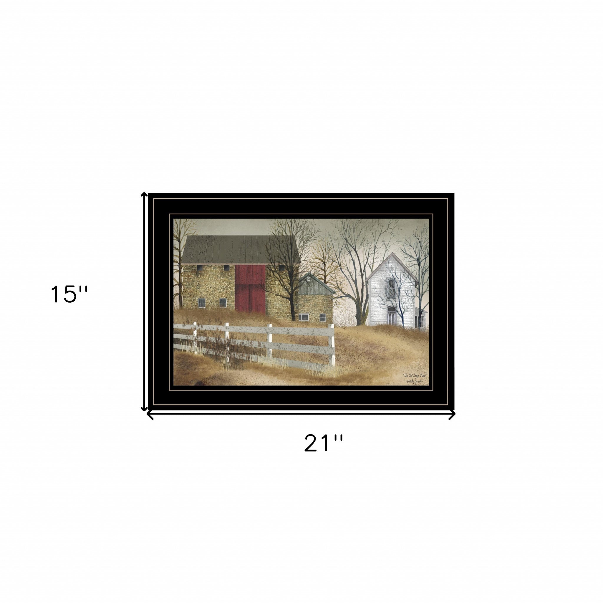 The Old Stone Barn 2 Black Framed Print Wall Art