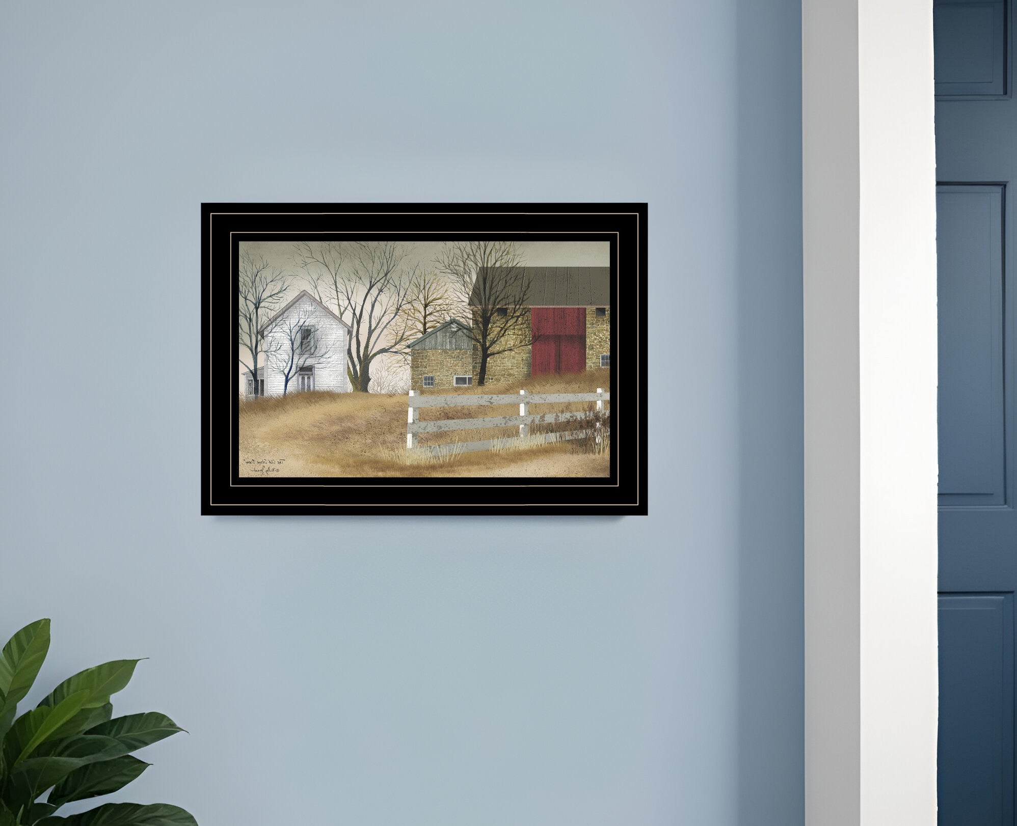 The Old Stone Barn 2 Black Framed Print Wall Art