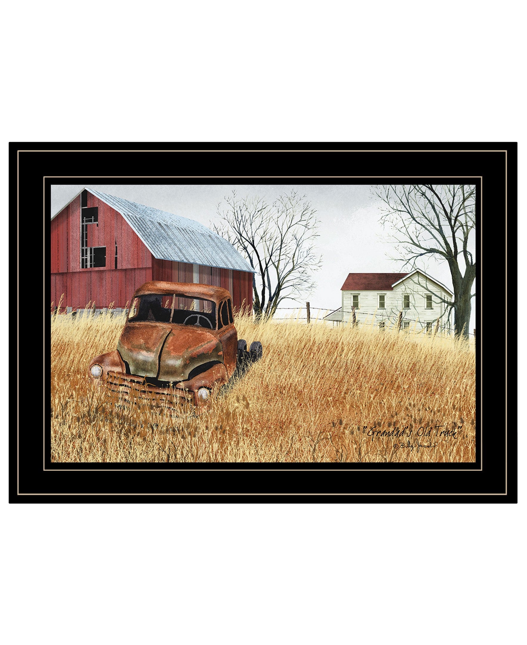 Granddads Old Truck 7 Black Framed Print Wall Art