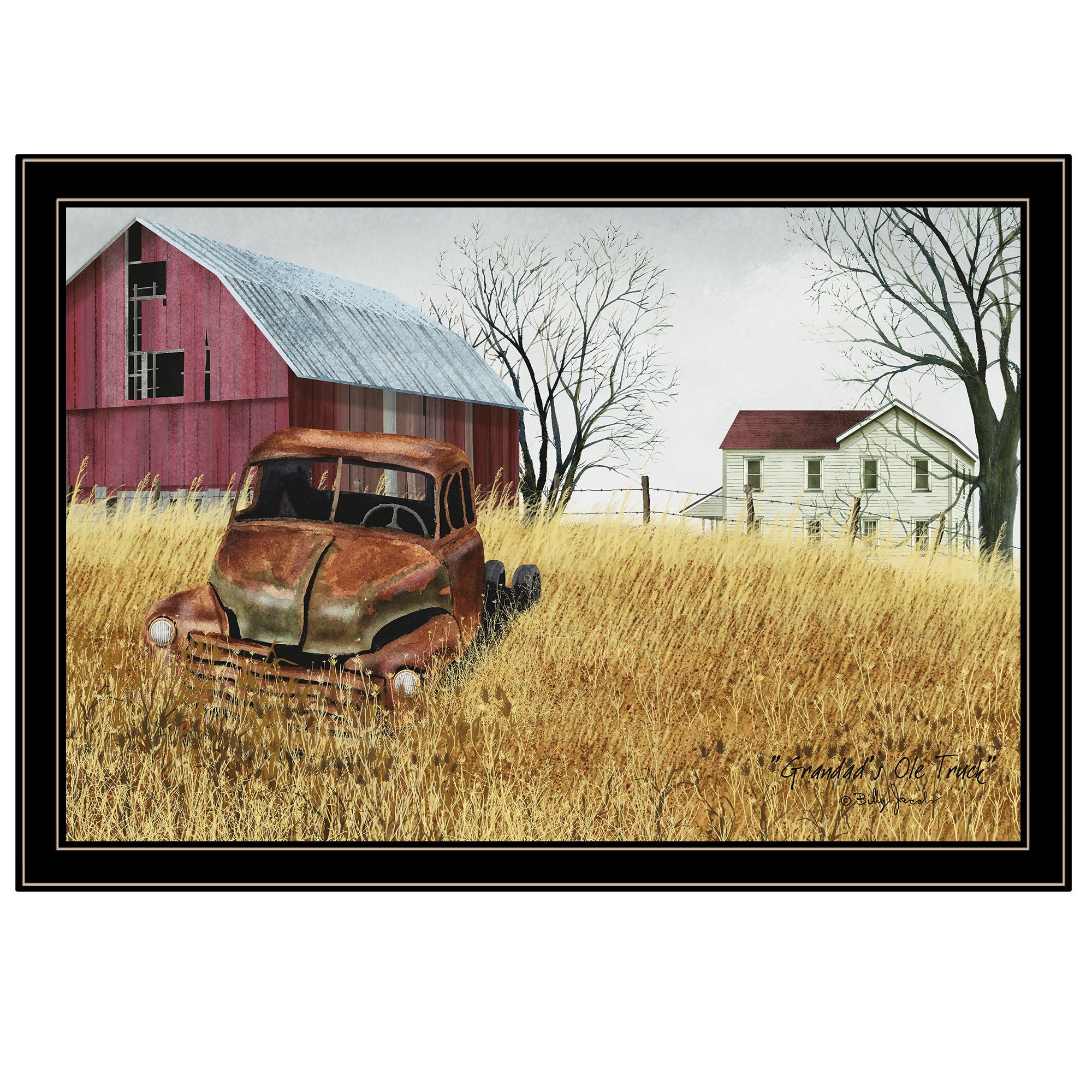 Granddads Old Truck 11 Black Framed Print Wall Art