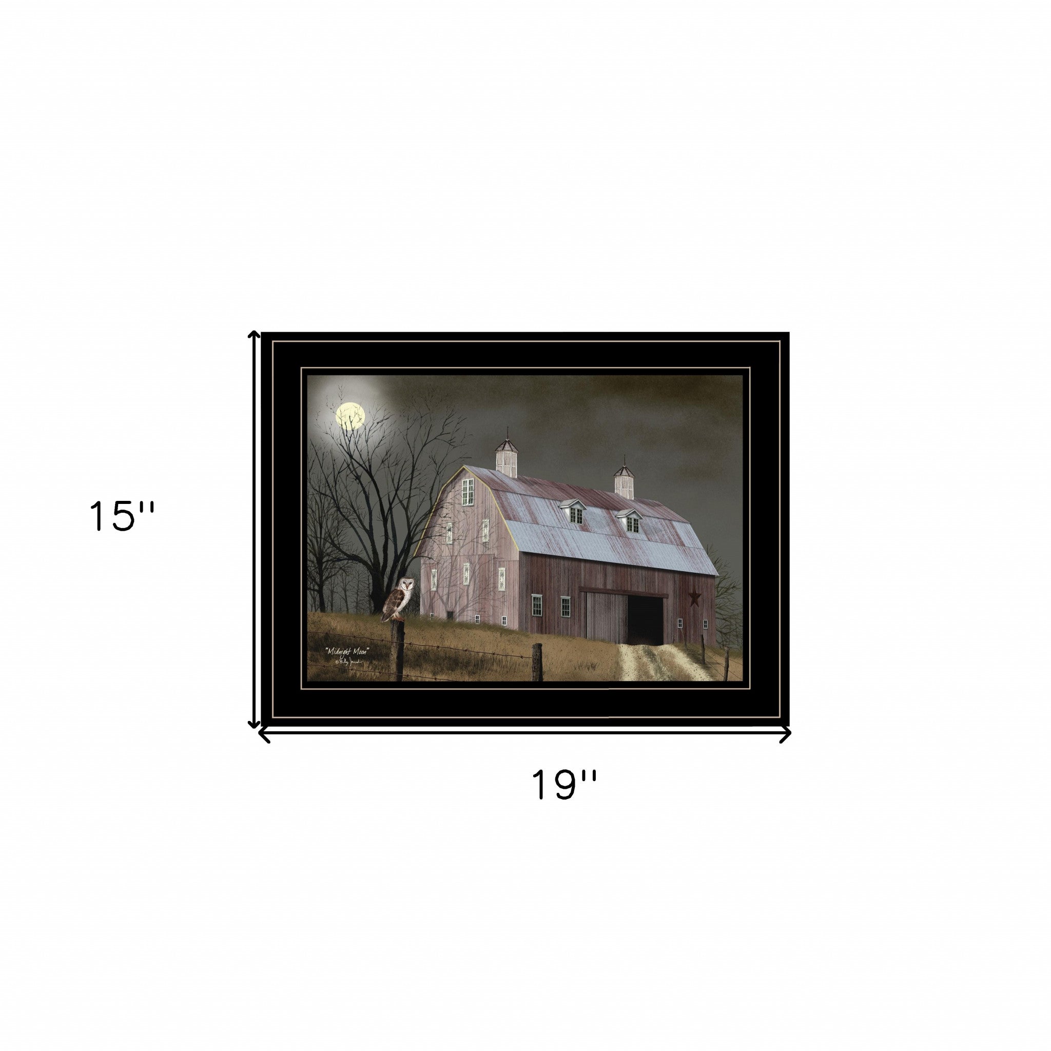 Midnight Moon 3 Black Framed Print Wall Art