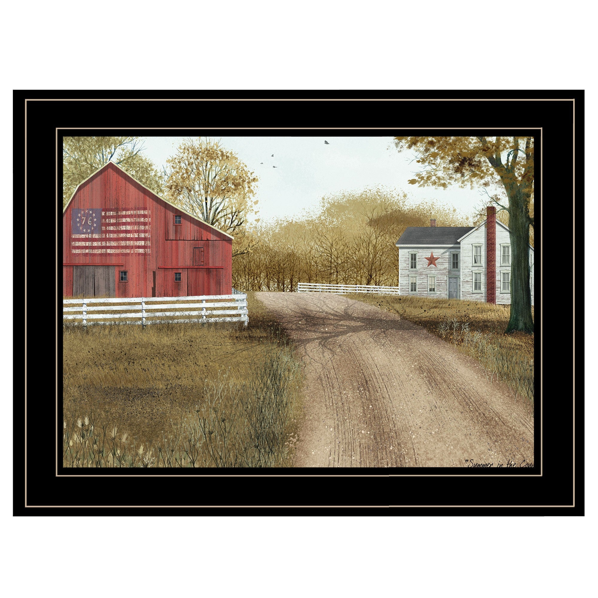 Summer in the Country 2 Black Framed Print Wall Art