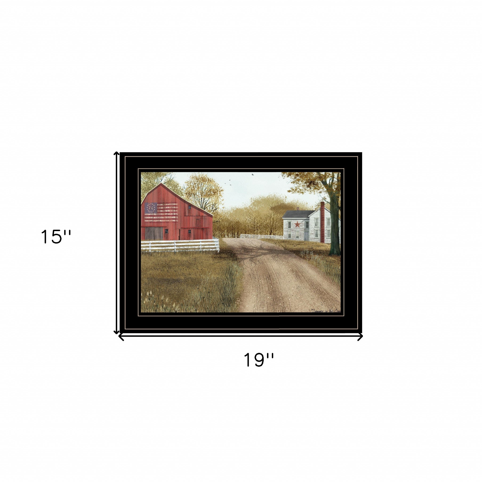 Summer in the Country 2 Black Framed Print Wall Art