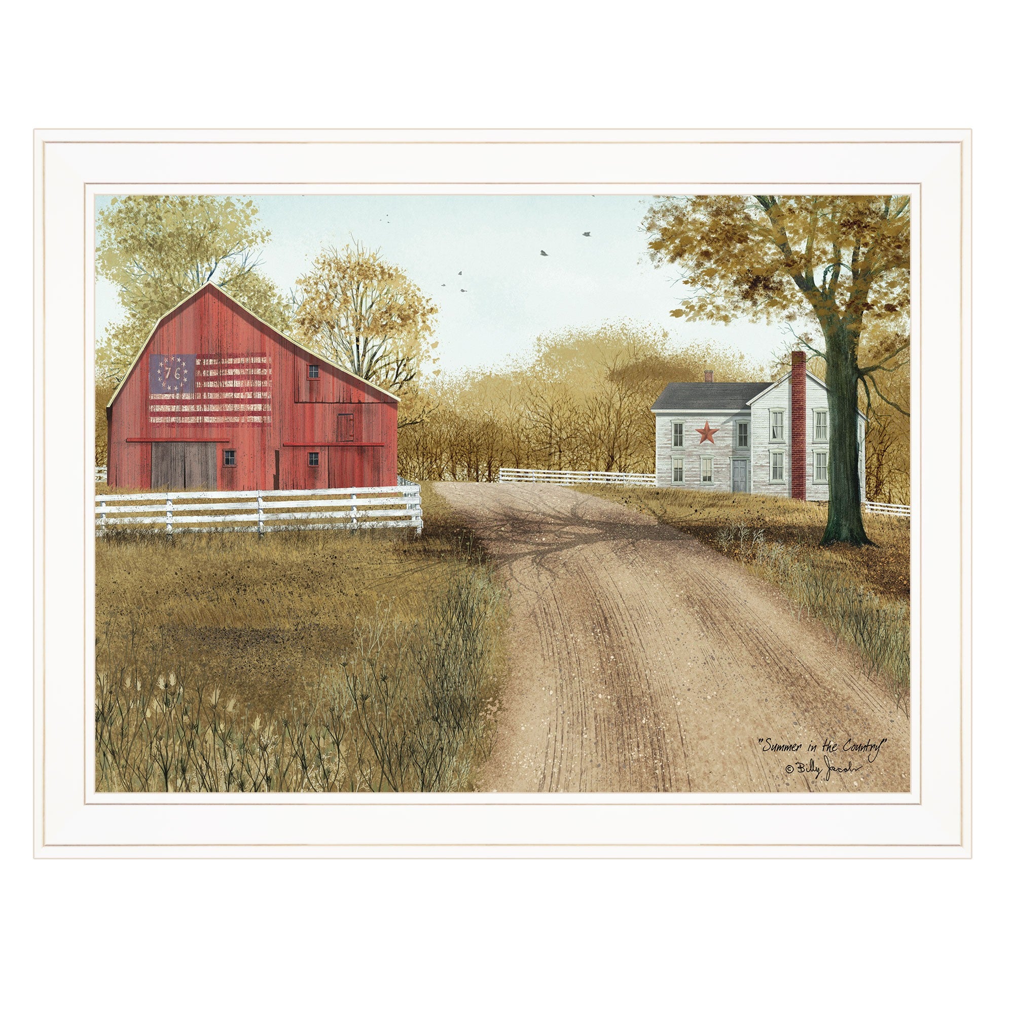 Summer in the Country 3 White Framed Print Wall Art