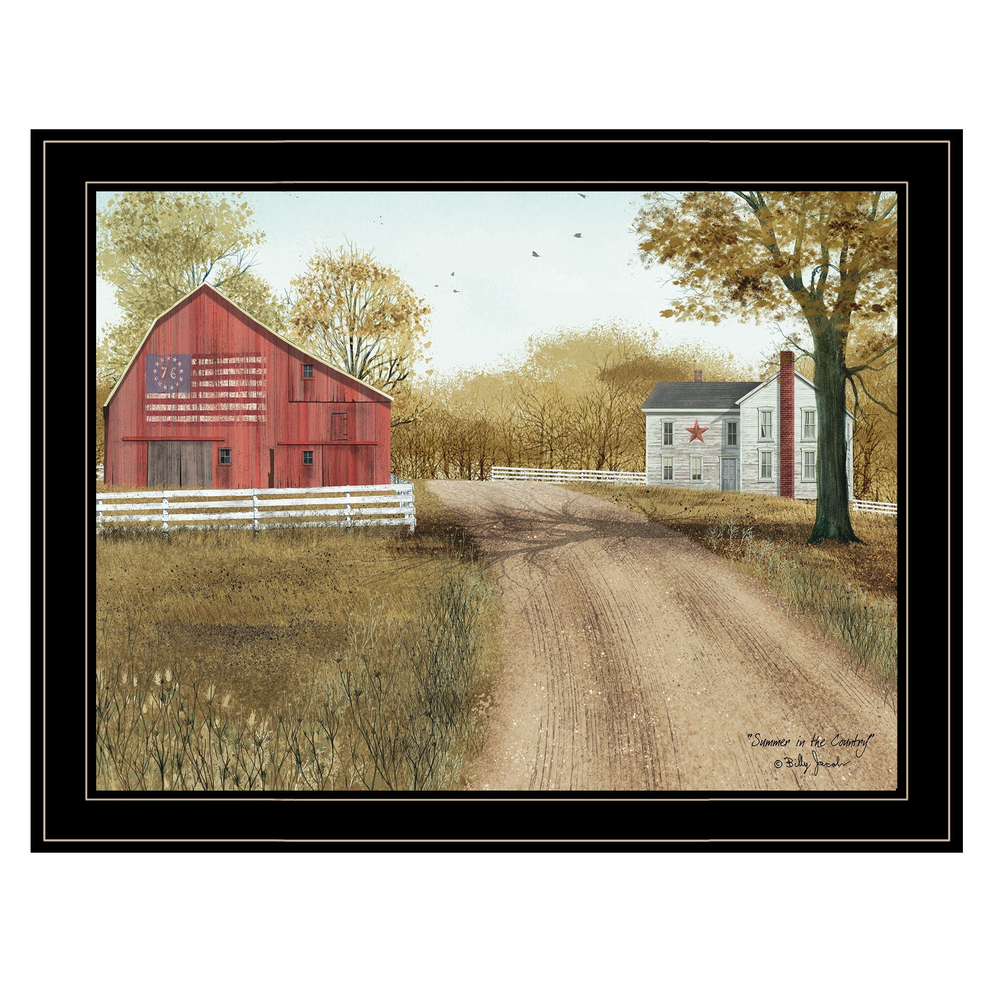 Summer in the Country 4 Black Framed Print Wall Art