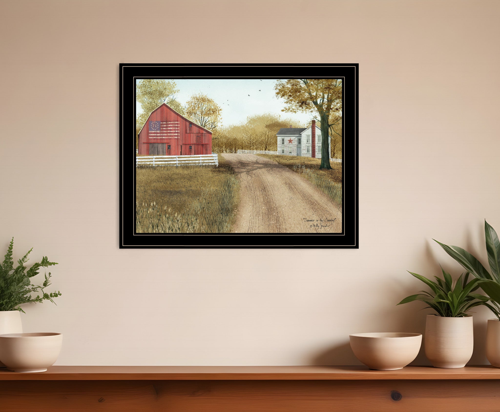 Summer in the Country 4 Black Framed Print Wall Art