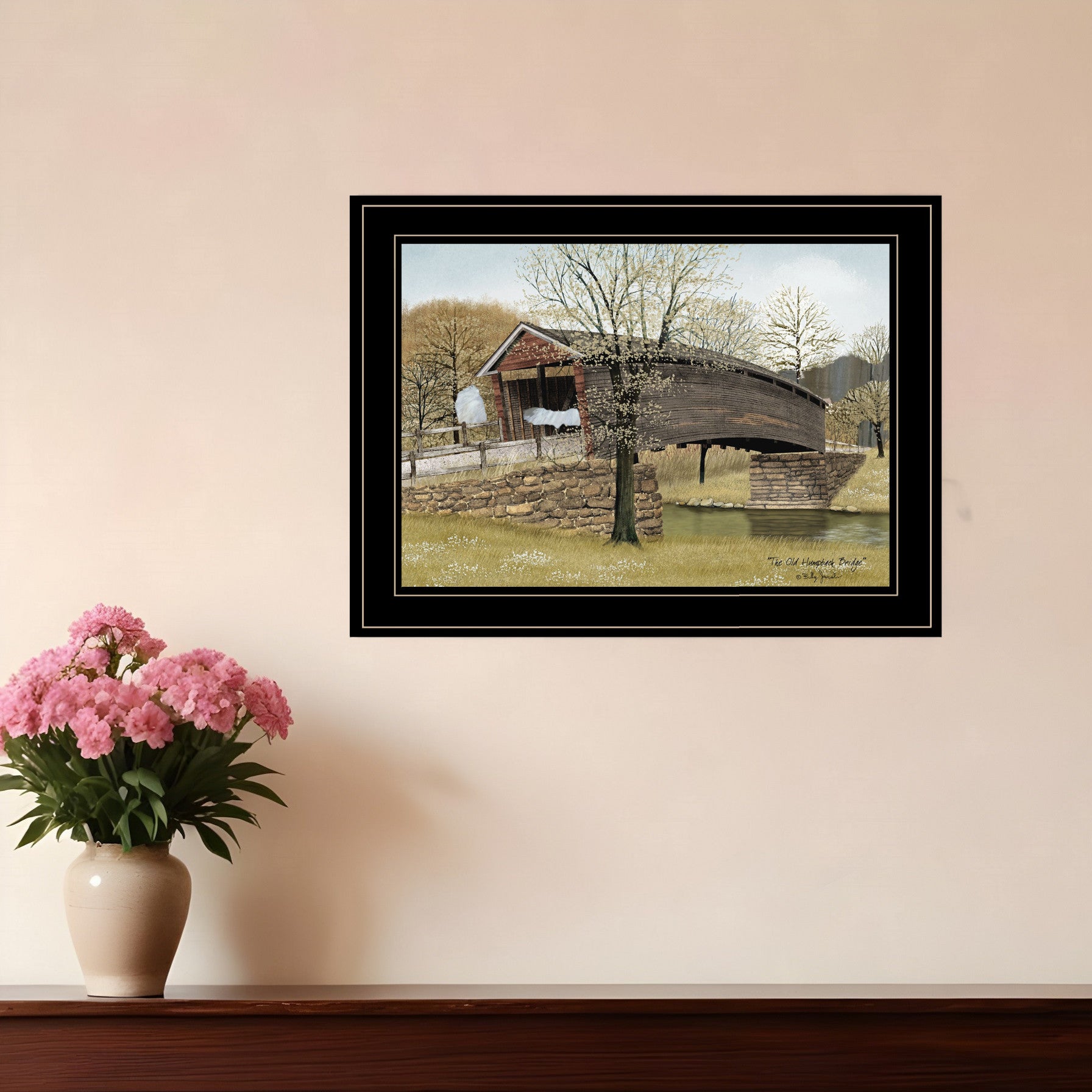 The Old Humpback Bridge 2 Black Framed Print Wall Art