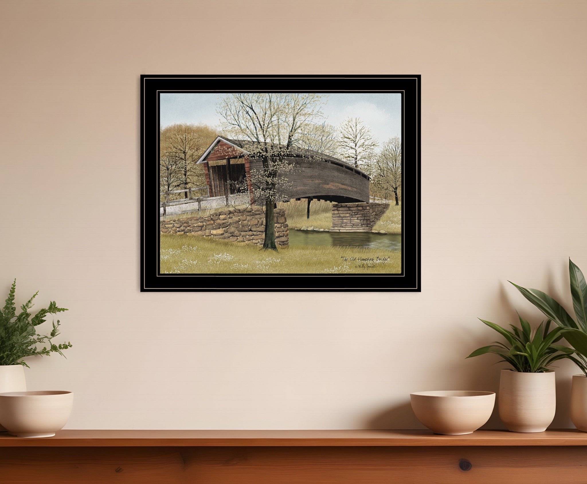 The Old Humpback Bridge 4 Black Framed Print Wall Art