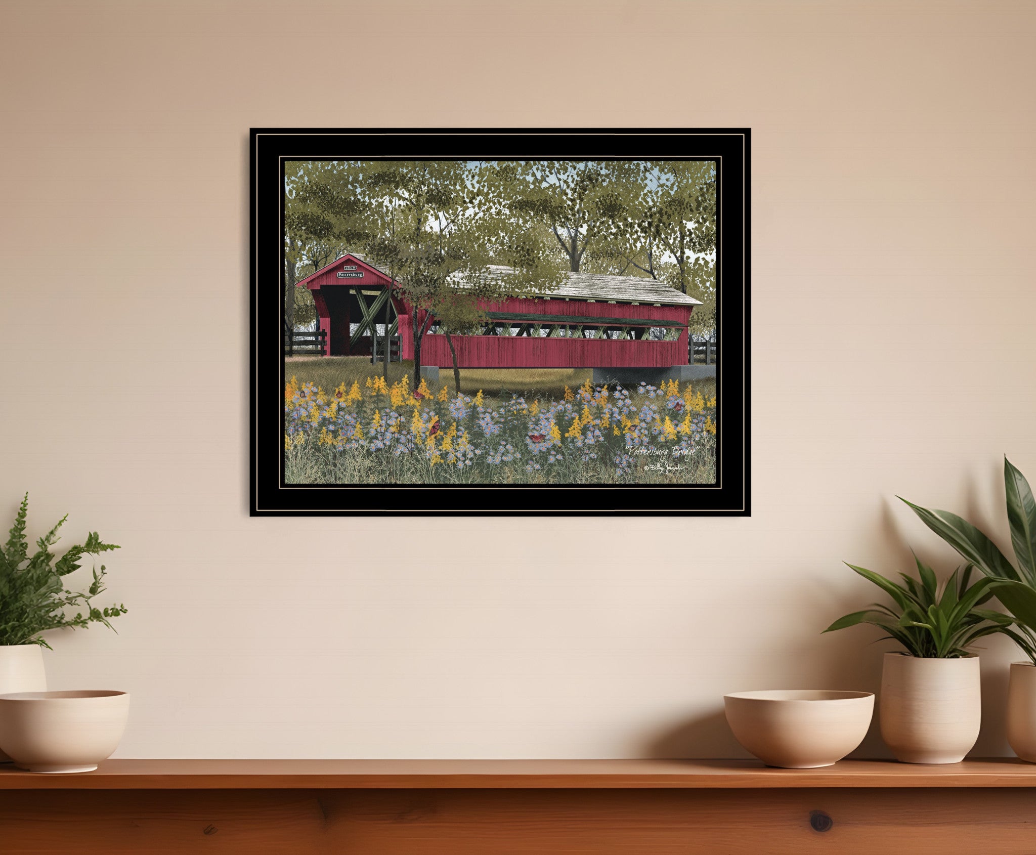 Pottersburg Bridge 5 Black Framed Print Wall Art