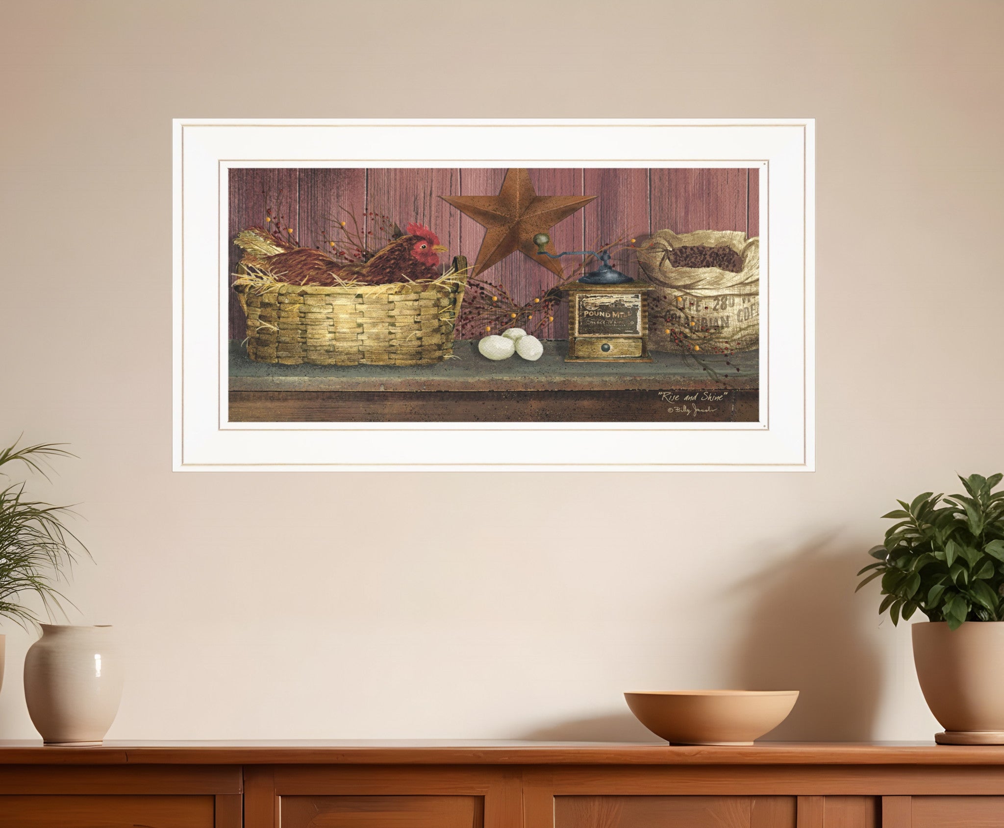 Rise and Shine 1 White Framed Print Wall Art