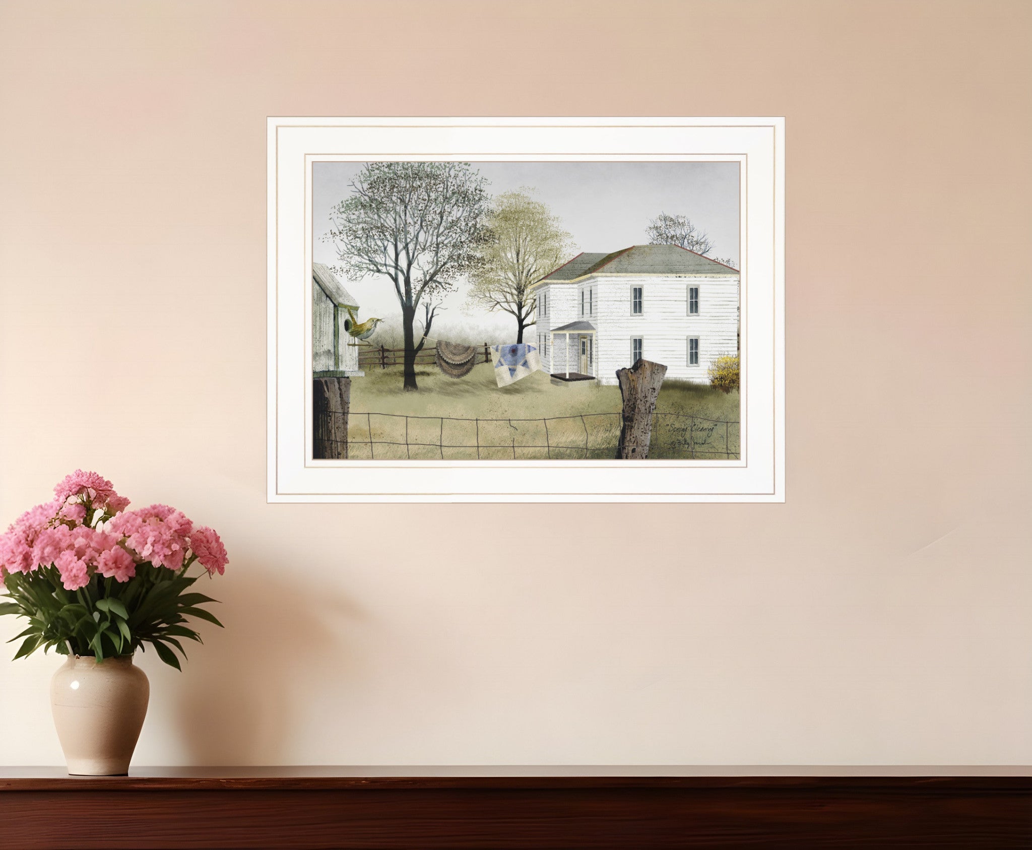 Spring Cleaning 1 White Framed Print Wall Art