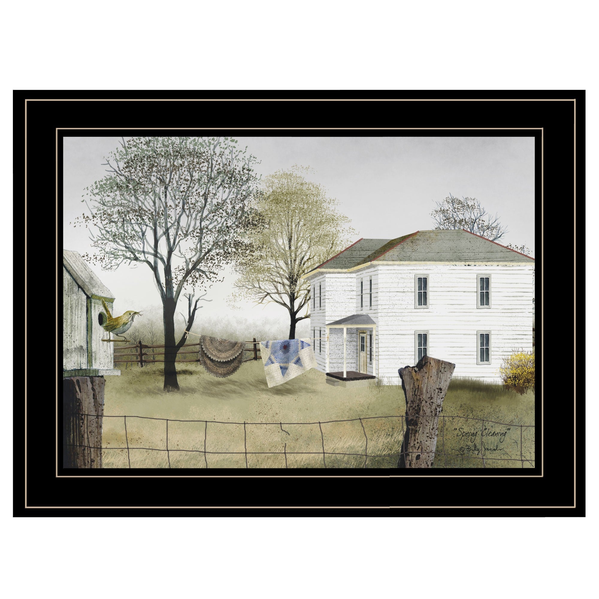 Spring Cleaning 2 Black Framed Print Wall Art