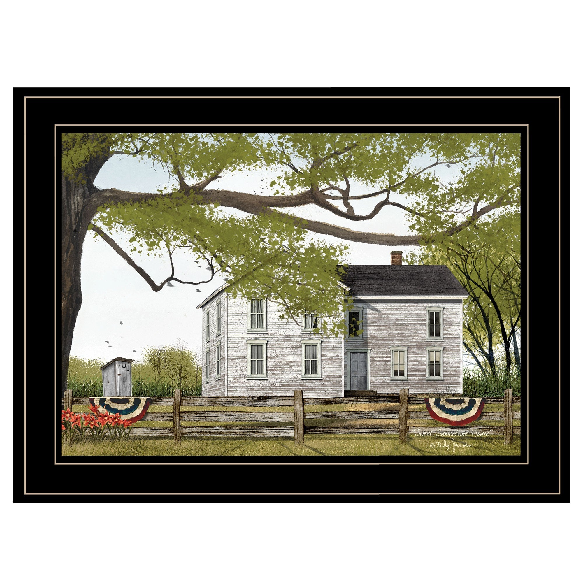 Sweet Summertime House 2 Black Framed Print Wall Art